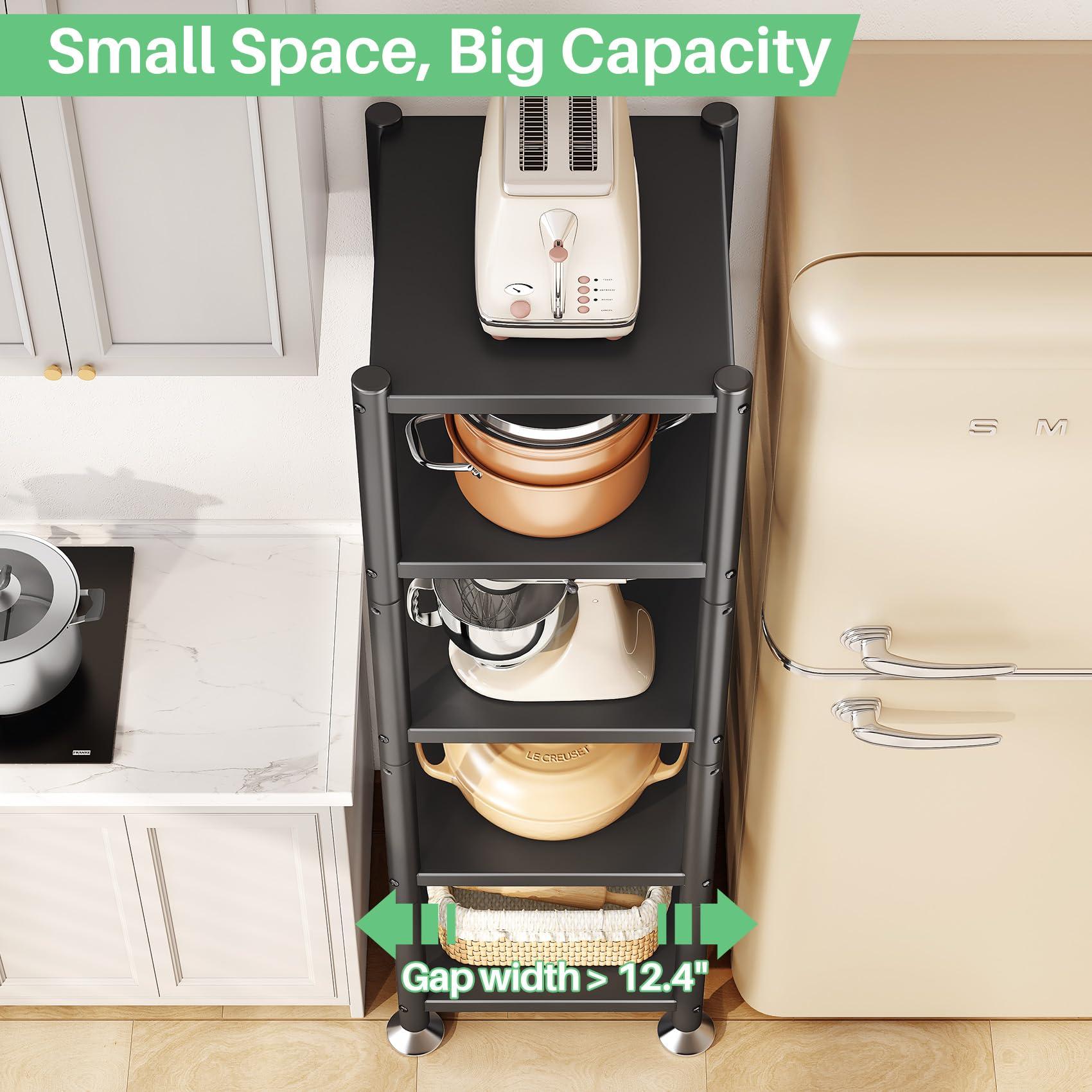 PXRACK 5-Tier Kitchen Storage Shelves, Adjustable Metal Shelves for Storage Pantry Shelves with Rolling Wheels, Storage Rack Shelving Unit Organizer for Bedroom Laundry Closet - Image 8