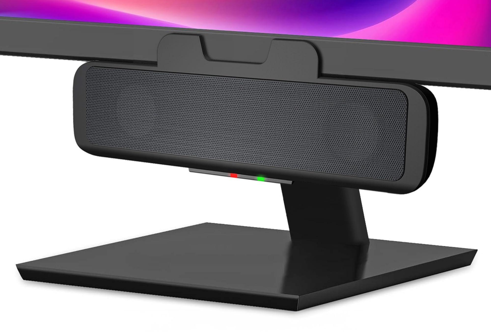 Cyber Acoustics USB Speaker Bar (CA-2890) – Stereo USB Powered Speaker, Easily Clamps to Monitor, Convenient Controls