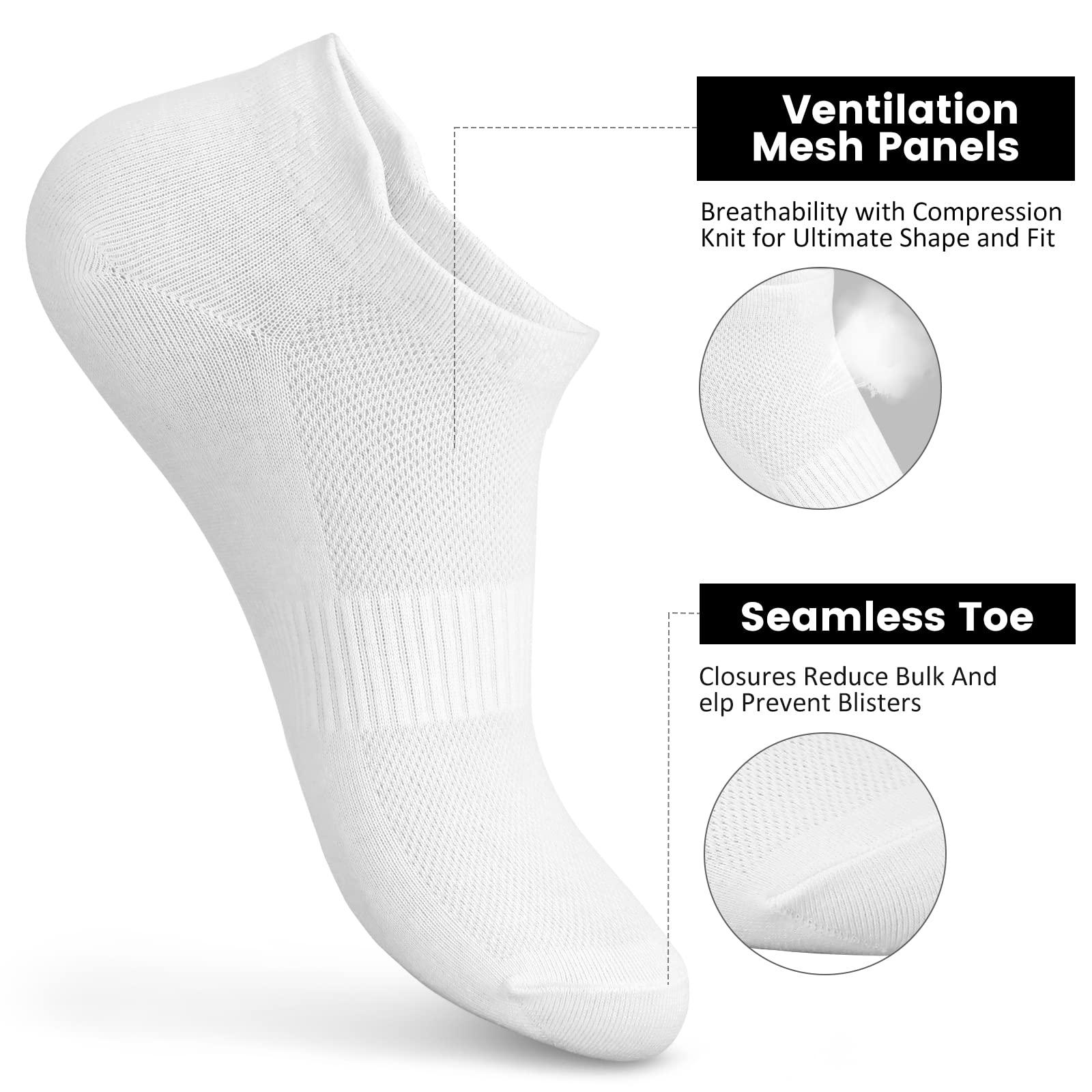 Women's Ankle Cotton Socks - Low Cut Athletic Running Soft Thin No Show White Socks With Tab 6 Pairs - Image 4