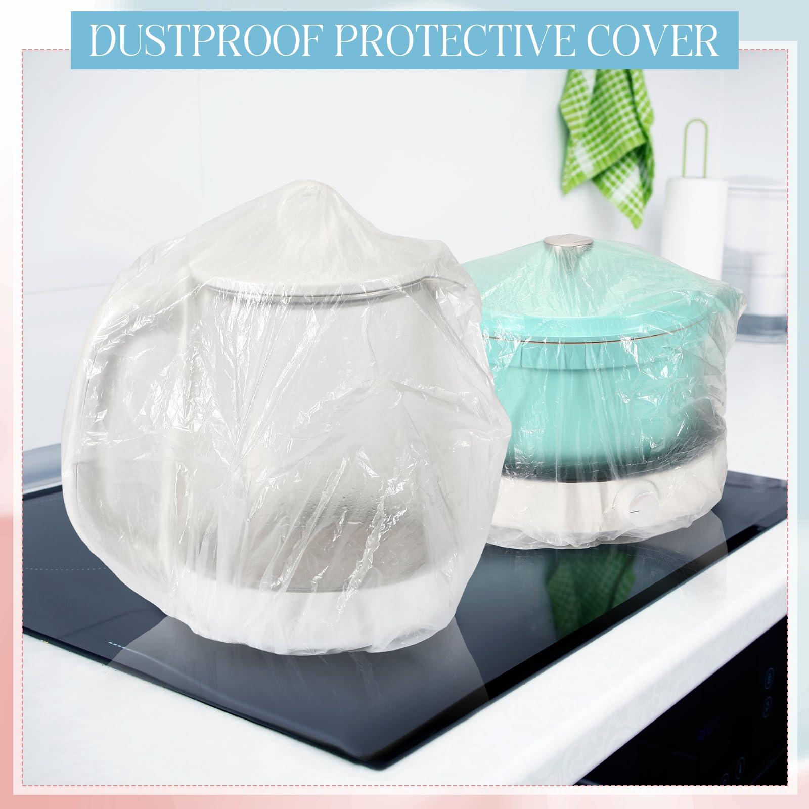 Chivertion 100 Pcs Disposable Clear Kitchen Appliance Covers Furniture Dust Cover Dustproof with Elastic for Small Appliance, Toaster Oven, Pressure Cooker, Blender, Air Fryer, 5 Different Sizes - Image 5