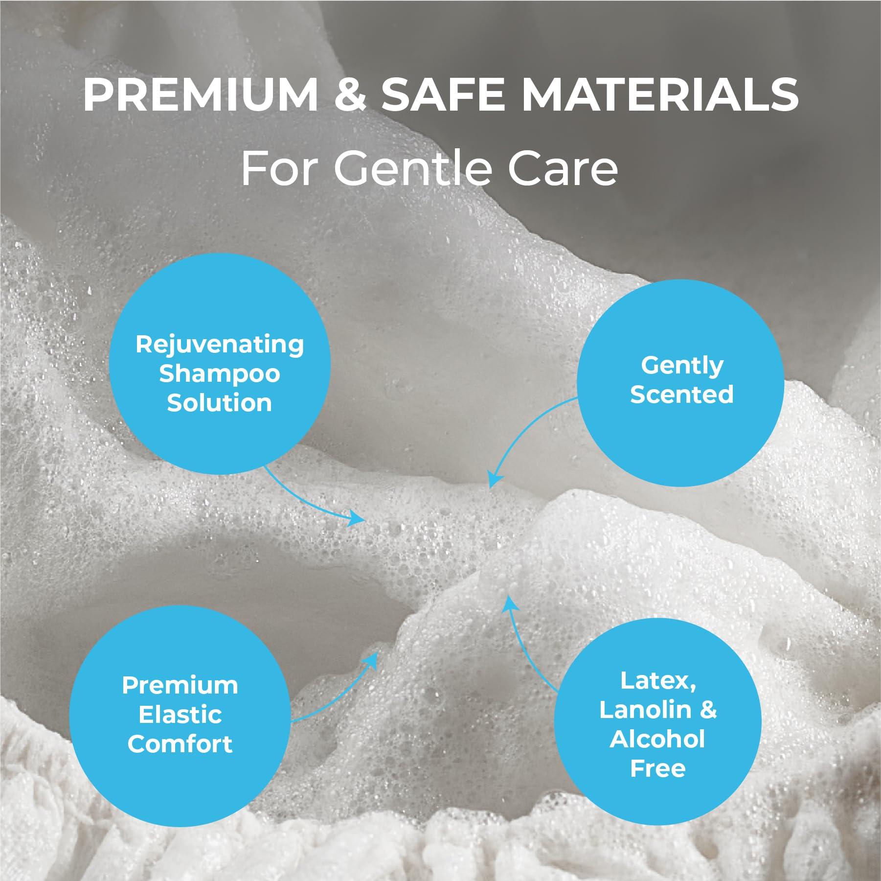 Scrubzz Shampoo Caps No Rinse for Elderly and Bedridden Patients, Rinse Free Shampoo Caps for Post Surgery and Hospital Stays, Waterless Hair Washing Shower Caps - 6 Pack - Image 5