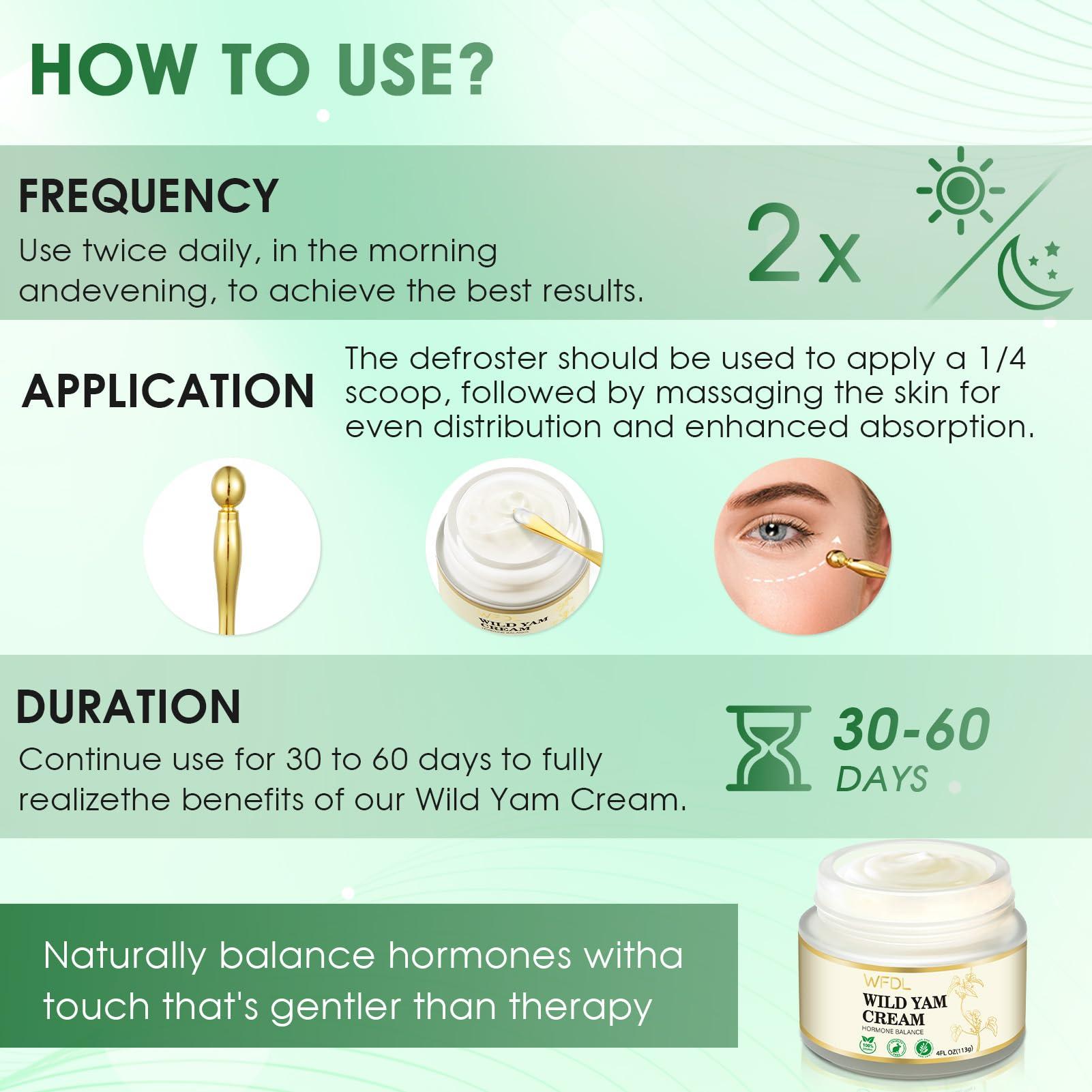 Organic Wild Yam Cream with Red Clover, Moisturizing Cream for Women, Includes Applicator (2.3 Ounce) - Image 4