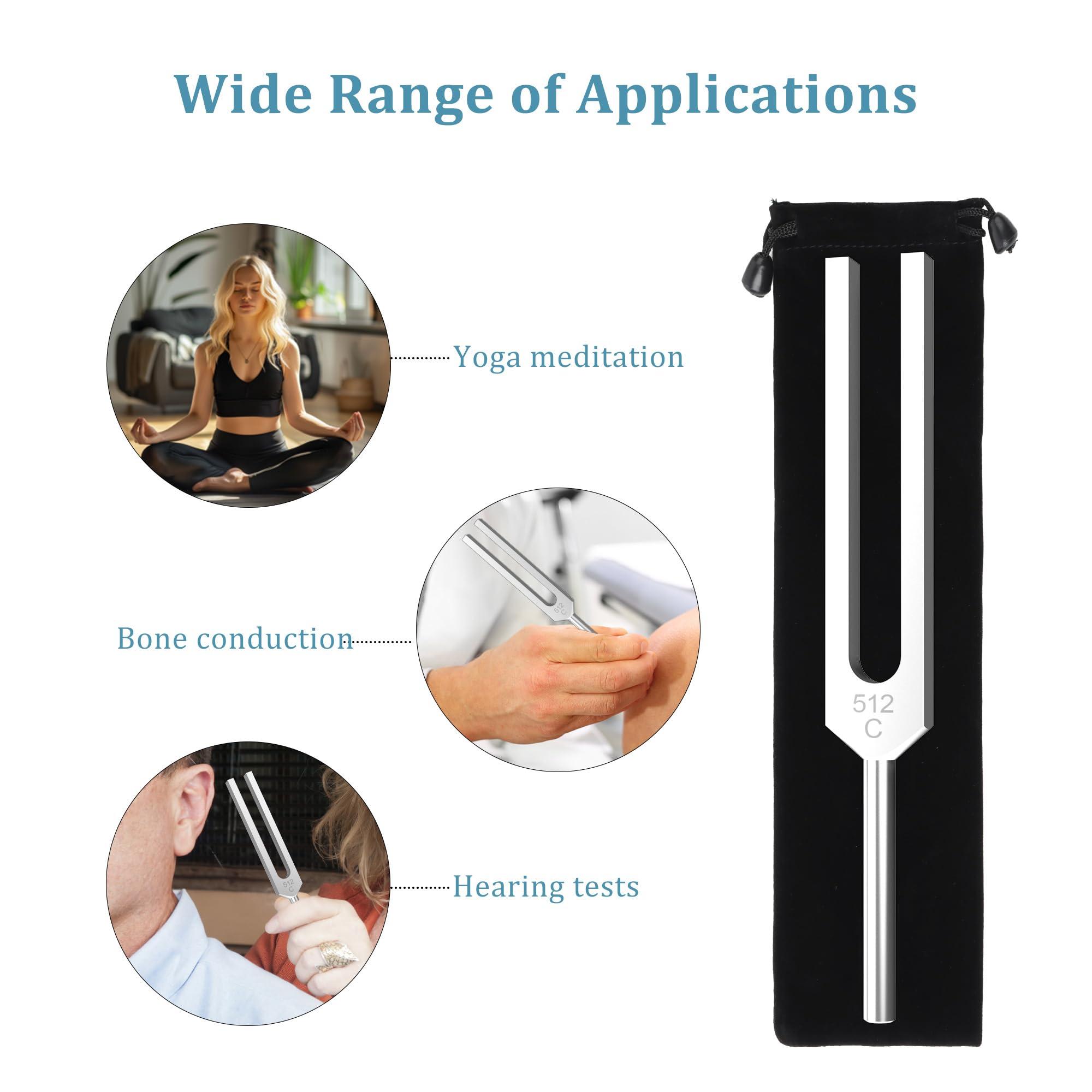 DiDiBirDi 512Hz Tuning Fork, Aluminum Alloy, Includes Silicone Hammer and Storage Bag for Yoga,Meditation,Relaxation - Image 5