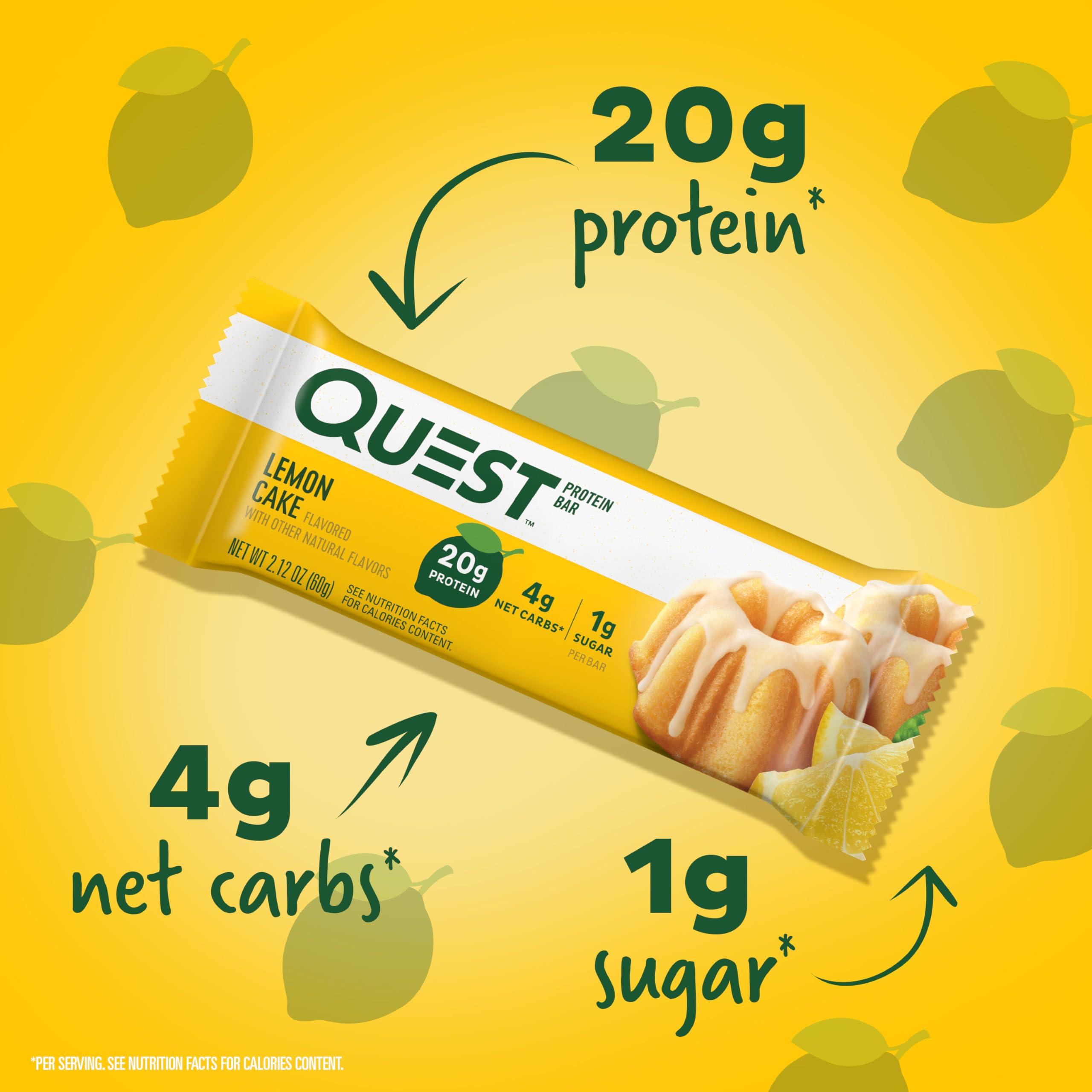 Quest Nutrition Lemon Cake Protein Bars, High Protein, Low Carb, Gluten Free, Keto Friendly, 12 Count (Pack of 1) - Image 4