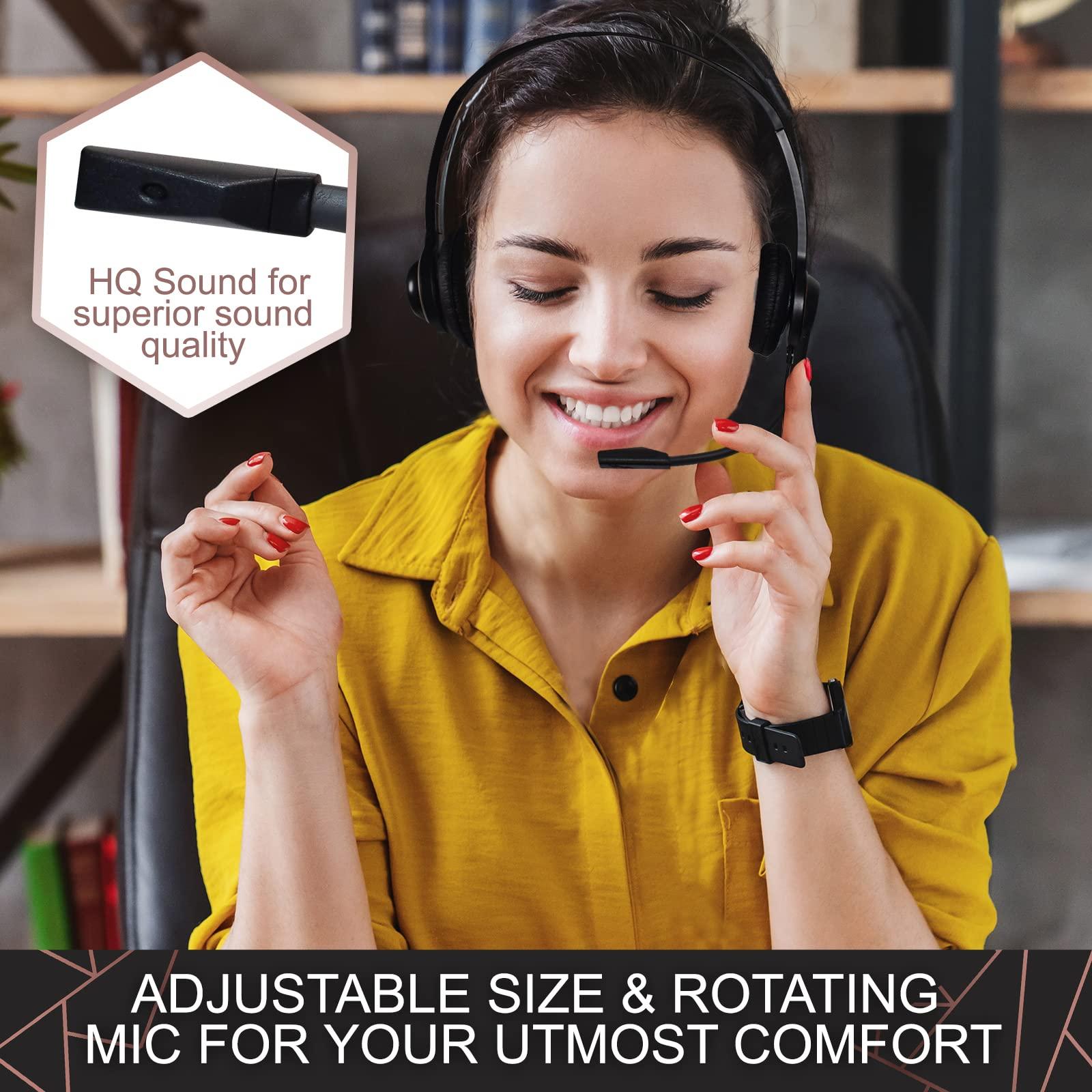 Sonitum Headset with Microphone - Noise Canceling Computer Headset for Office, Meetings, Chat- Comfortable Over-Ear PC Headphones with Rotating Mic- 3.5 Jack for Universal Connectivity (1 Pack) - Image 3
