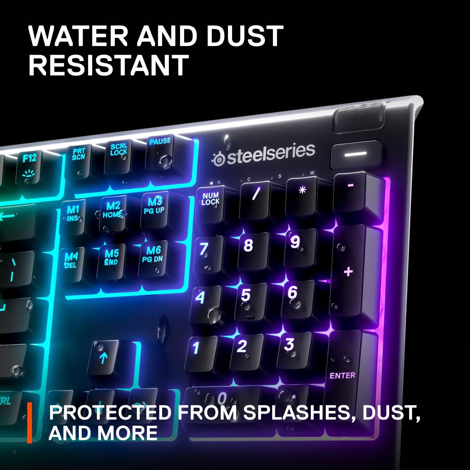 SteelSeries Apex 3 RGB Gaming Keyboard – 10-Zone RGB Illumination – IP32 Water Resistant – Premium Magnetic Wrist Rest (Whisper Quiet Gaming Switch) - Image 5