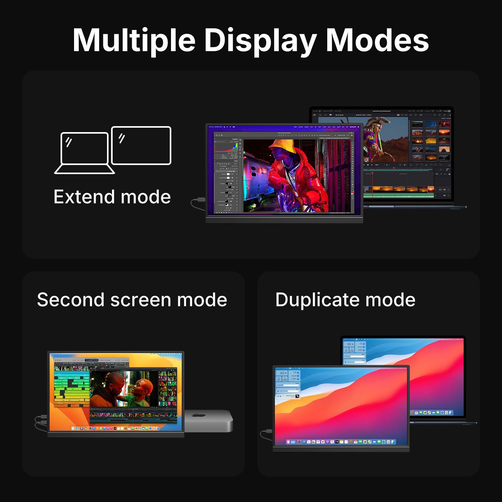 WGK Portable Monitor 15.6-inch 1080P USB-C HDMI Ultra Slim Travel Monitor with Kickstand for Laptop, PC, Mac Phone, PS, Xbox, Swich Gaming Monitor IPS Slim Zero Bezel - Image 7