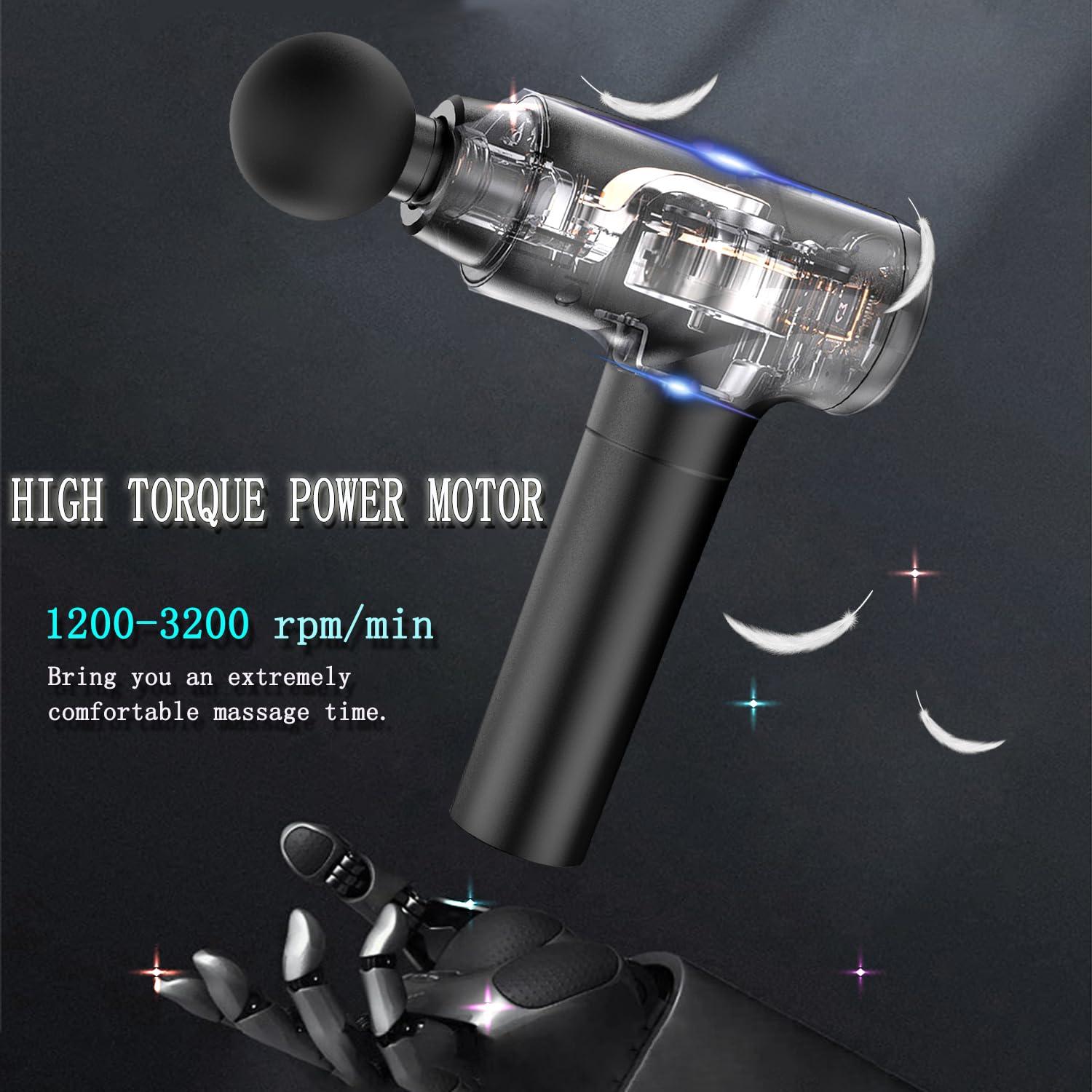 Massage Gun Deep Tissue,Percussion Back Massager Gun for Athletes Muscle Massage Gun for Pain Relief with 8 Massage Heads & 20 Speeds (Matte Black) - Image 5