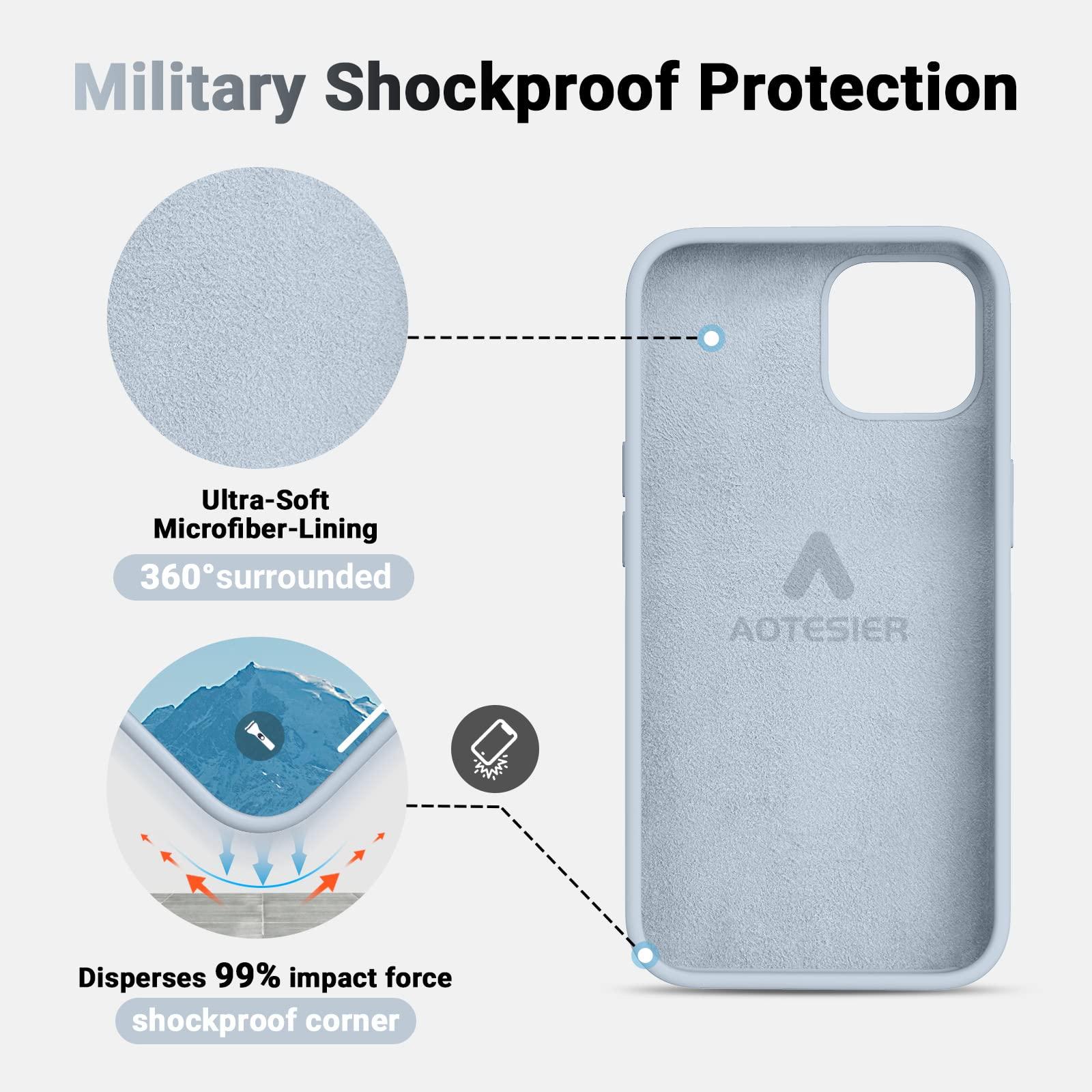 AOTESIER Magnetic for iPhone 13 Pro Max Phone Case, [Compatible with MagSafe][Military Shockproof Protection] Silicone Case with Soft Anti-Scratch Microfiber Lining, 6.7 inch, Baby Blue - Image 5