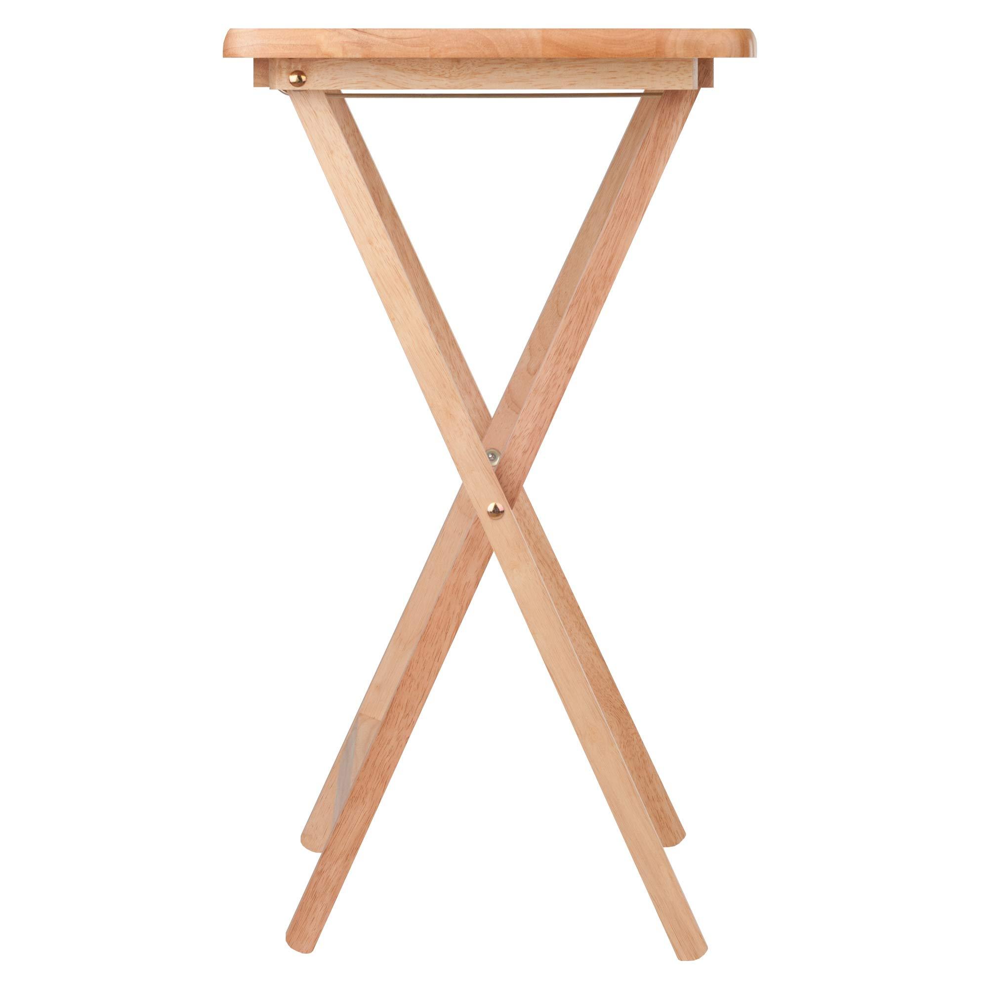 Winsome Alex Set of 2 Foldable Snack Tables, for Living Room, 26", Natural - Image 8