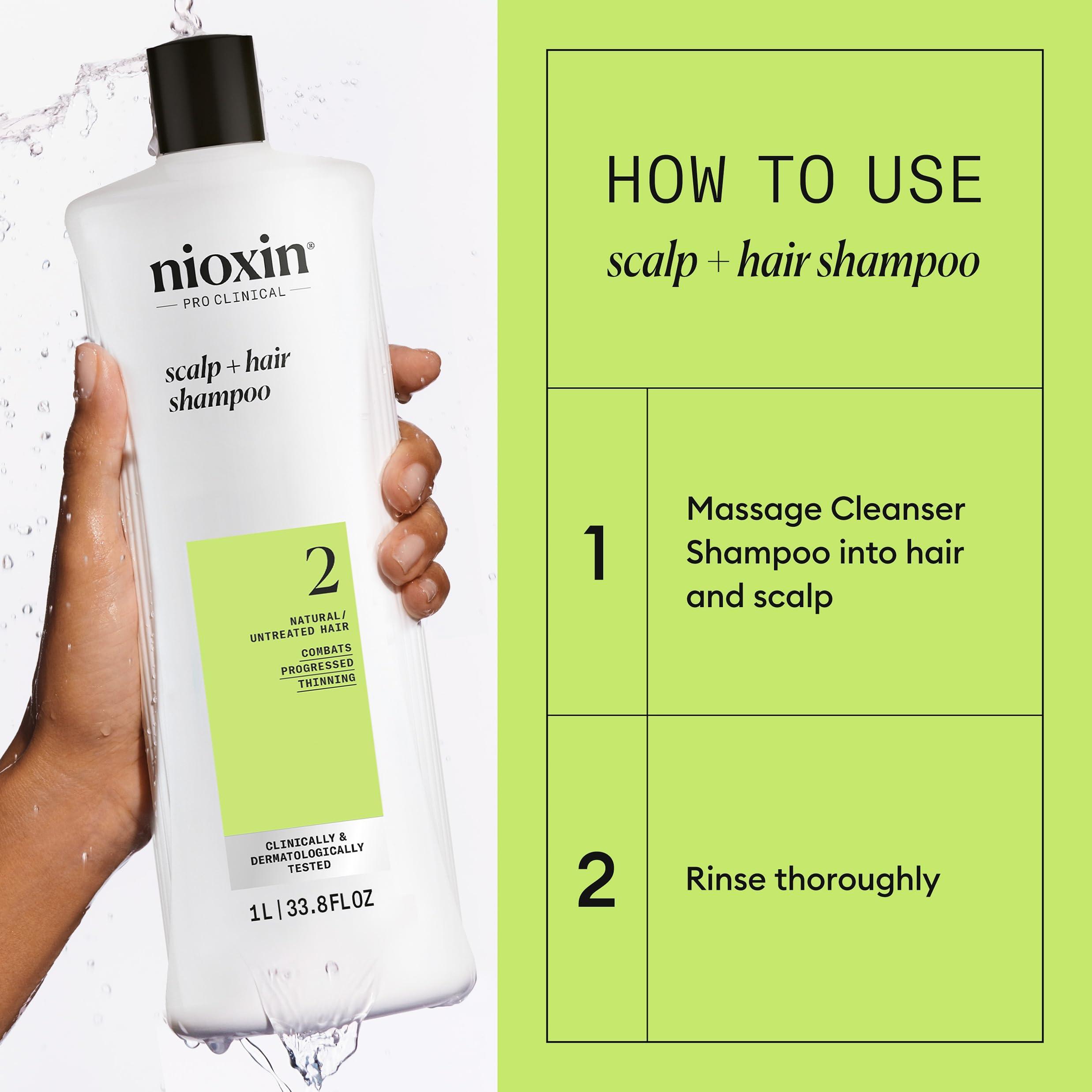 Nioxin System 2 Scalp + Hair Thickening Shampoo For Natural Hair with Progressed Thinning Boost Hair Density with Niacinamide & Biotin - Image 7
