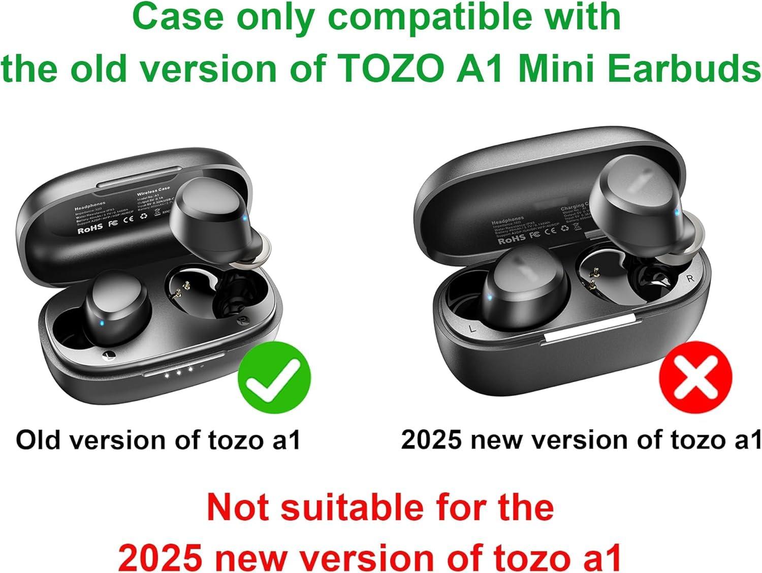 LEFXMOPHY Green Protective Case Replacement for TOZO A1 Mini Earbuds (Not Fit 2025 Version), Silicone Cover Glow in Dark - Image 2
