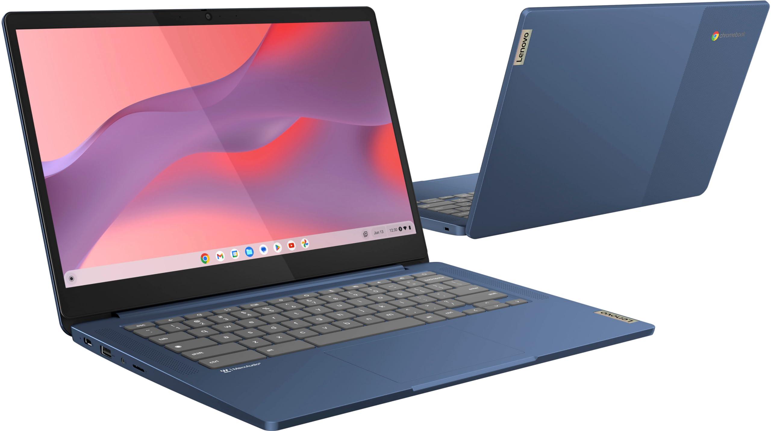 Lenovo Chromebook 14 Touchscreen Laptop (14" FHD Touch Display, 8-Core MediaTek Kompanio 520, 4GB RAM, 128GB Storage (64GB eMMC+64GB SD)), Webcam, 13-Hrs Long-Battery Life, Chrome OS, Abyss Blue - Image 8