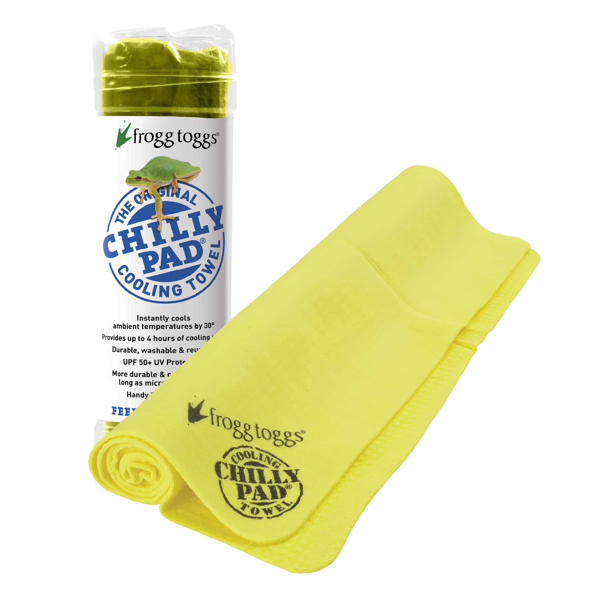 FROGG TOGGS Chilly Pad, Instant Cooling Towel, long lasting, reusable, Sports and Outdoors Neck Towel 33x13, Hivis Yellow