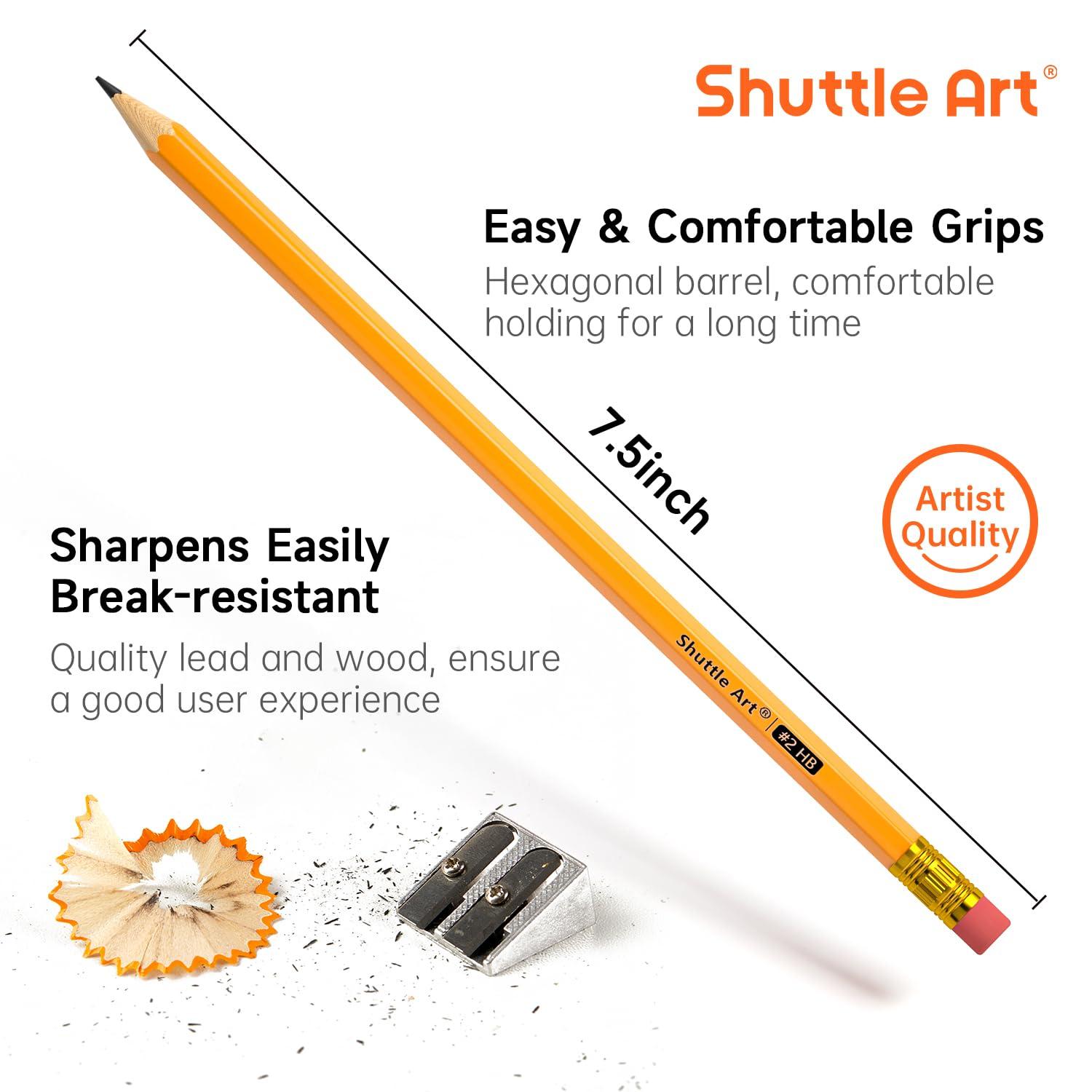 Shuttle Art Wood-Cased #2 HB Pencils, 350 Pack Sharpened Yellow Pencils with Erasers, Bulk Pack Graphite Pencils for School and Teacher Supplies, Writing, Drawing and Sketching - Image 3