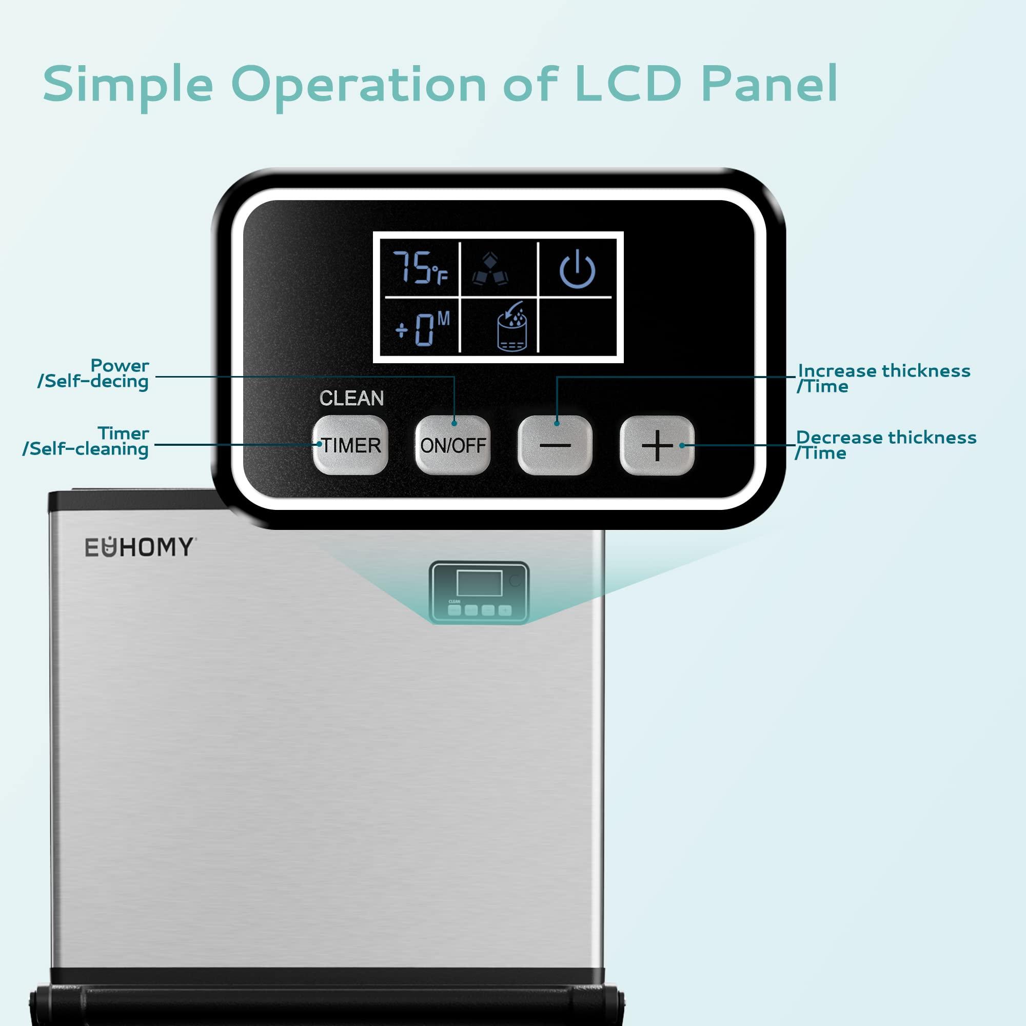 EUHOMY Commercial Ice Maker Machine 400Lbs/24H, SECOP Compressor&ETL Approval, Industrial Ice Machine, 250Lbs Storage, Ice Ready in 8-15 min, Stainless Steel Ice Maker for Bar/Cafe/Restaurant/Business - Image 4