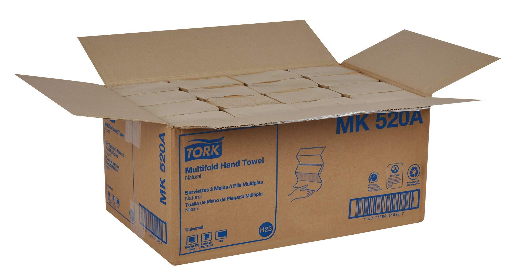 Tork Multifold Hand Towel, Natural, 100% recycled, FSC certified, Compatible with H2 Dispensers, 16 packs x 250 sheets (MK520A) - Image 8
