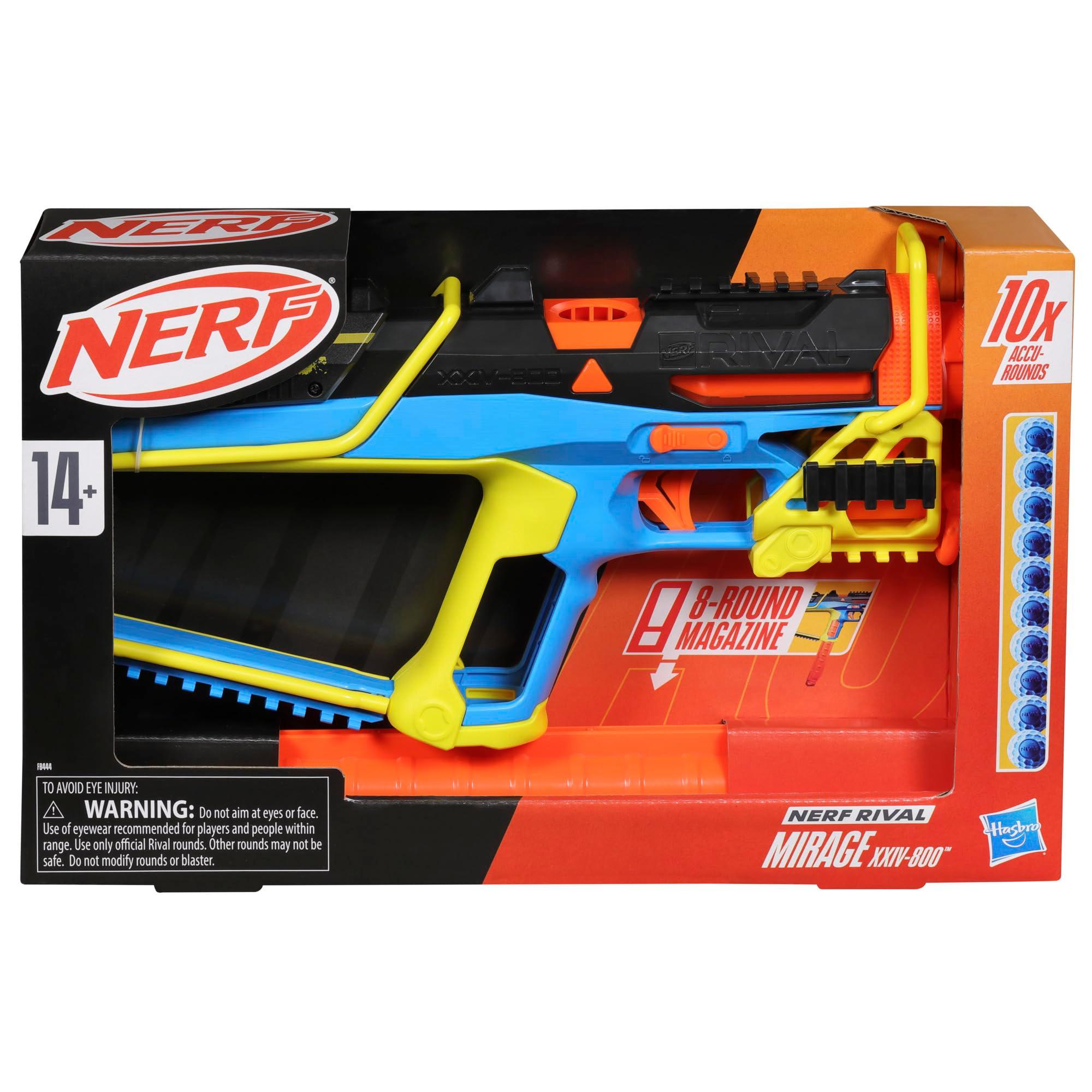 Nerf Rival Mirage XXIV-800 Blaster, 10 Nerf Rival Accu-Rounds, 2 Ways to Load, 8 Round Removable Magazine, Pump Action Priming, Gifts for Teens - Image 3