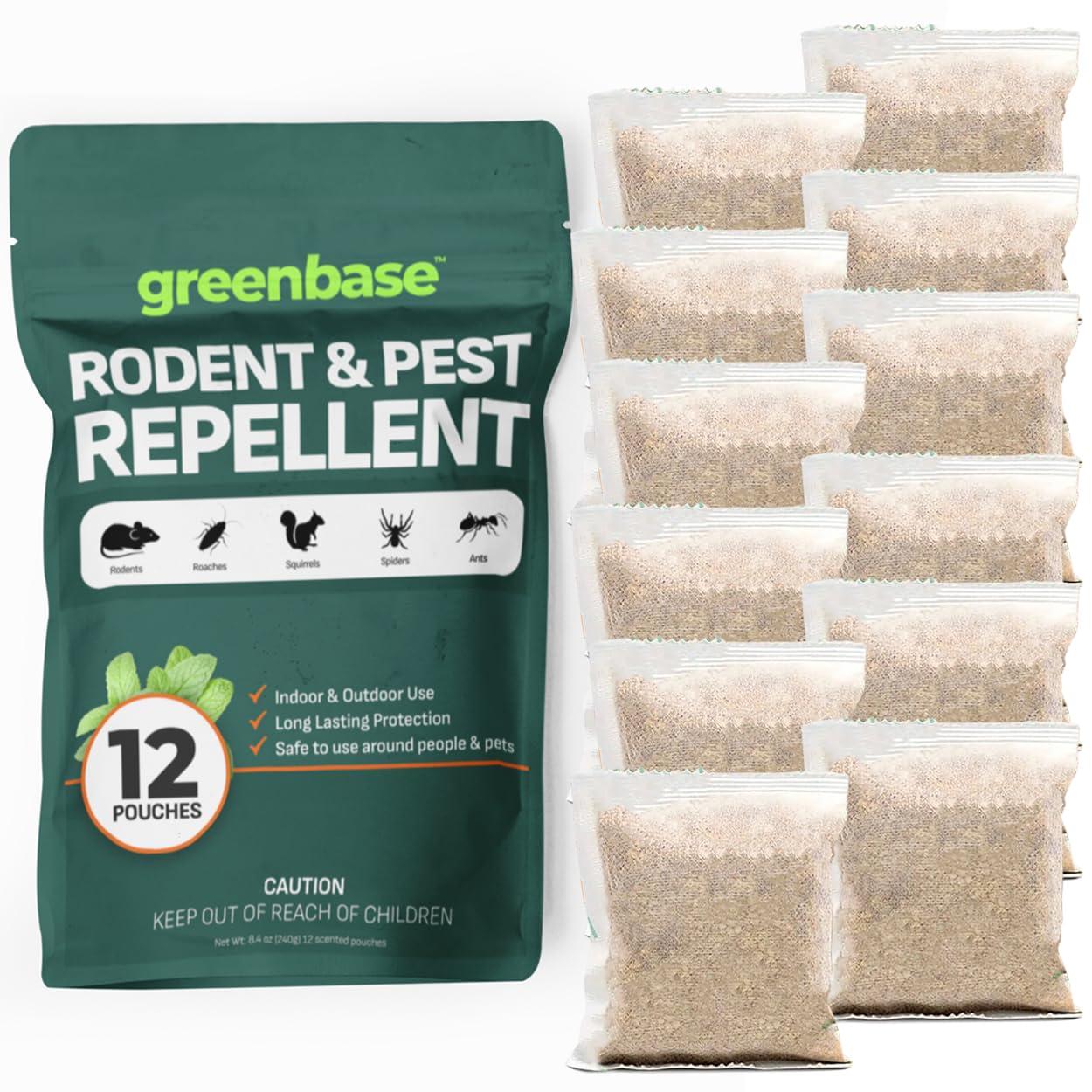 Rodent Repellent, Mouse Repellent Pouches, Mice Repellent Indoor, Rat Repellent for House, Extra-Strength Peppermint to Repel Mice and Rats, Mouse Deterrent Outdoor, Keep Mice Out of Camper - 12 Pack