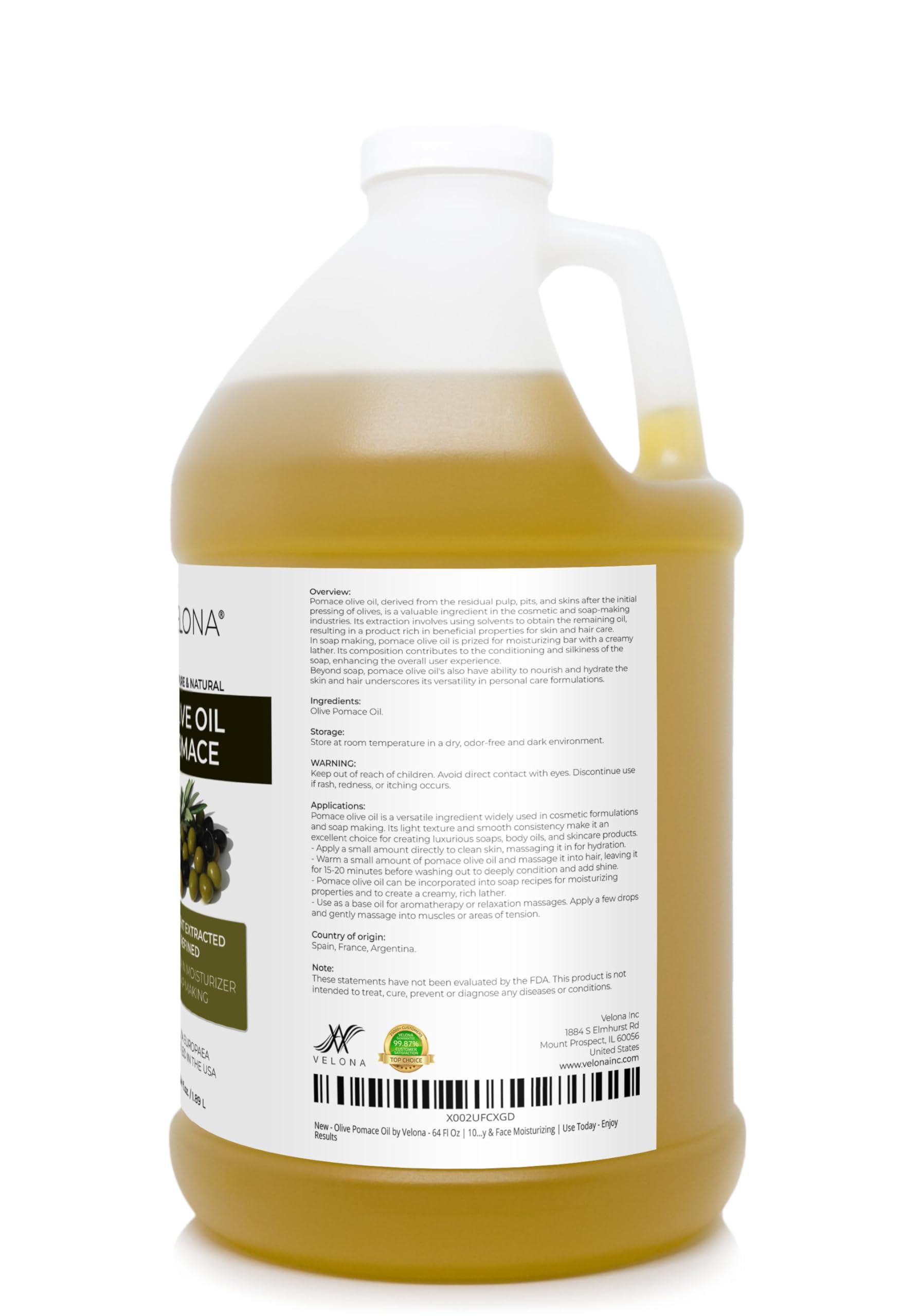 velona Olive Pomace Oil 64 Fl Oz | 100% Pure and Natural Carrier Oil | Refined | Skin, Hair, Body & Face Moisturizing | Use Today - Enjoy Results. - Image 4