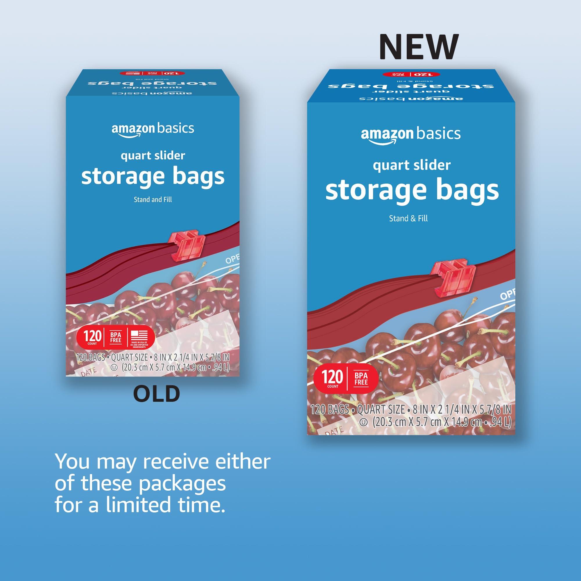 Amazon Basics Slider Quart Food Storage Bags, BPA Free, 120 Count (Previously Solimo) - Image 2