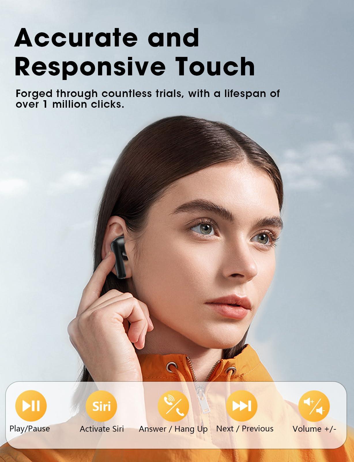 ZZU Wireless Earbuds, Bluetooth Ear Buds with Big Bass Stereo Sound, 48 Hours Playtime, Lightweight in-Ear Fit Earphones, IPX7, Hands-Free Calls with AI for iPhone, Android, Pad, Sports, Workout - Image 7