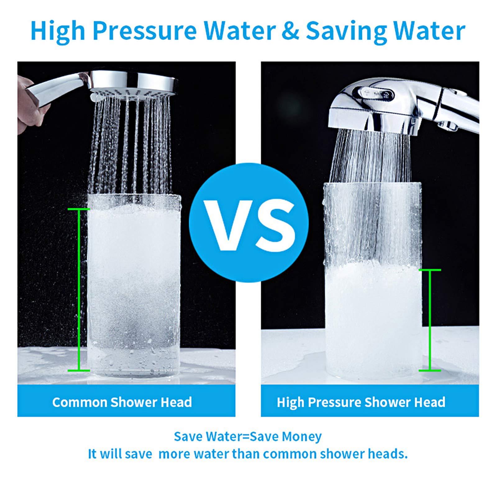 KAIYING Chrome High Pressure Handheld Shower Head with ON/OFF Pause Switch, 3 Spray Modes Shower Wand with Shut Off Button, Removable Camper Shower Head with Hose and Adjustable Angle Bracket - Image 5