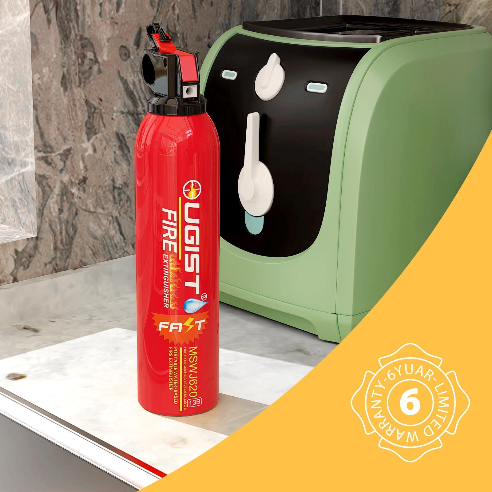 Ougist Small Portable Fire Extinguisher for Home and Kitchen, 21oz Each, 6-Pack, Water-Based Fire Extinguishers for Quick Emergency Response, Prevent Re-Ignition, Ideal for Vehicle and Camping, MSJ620 - Image 2