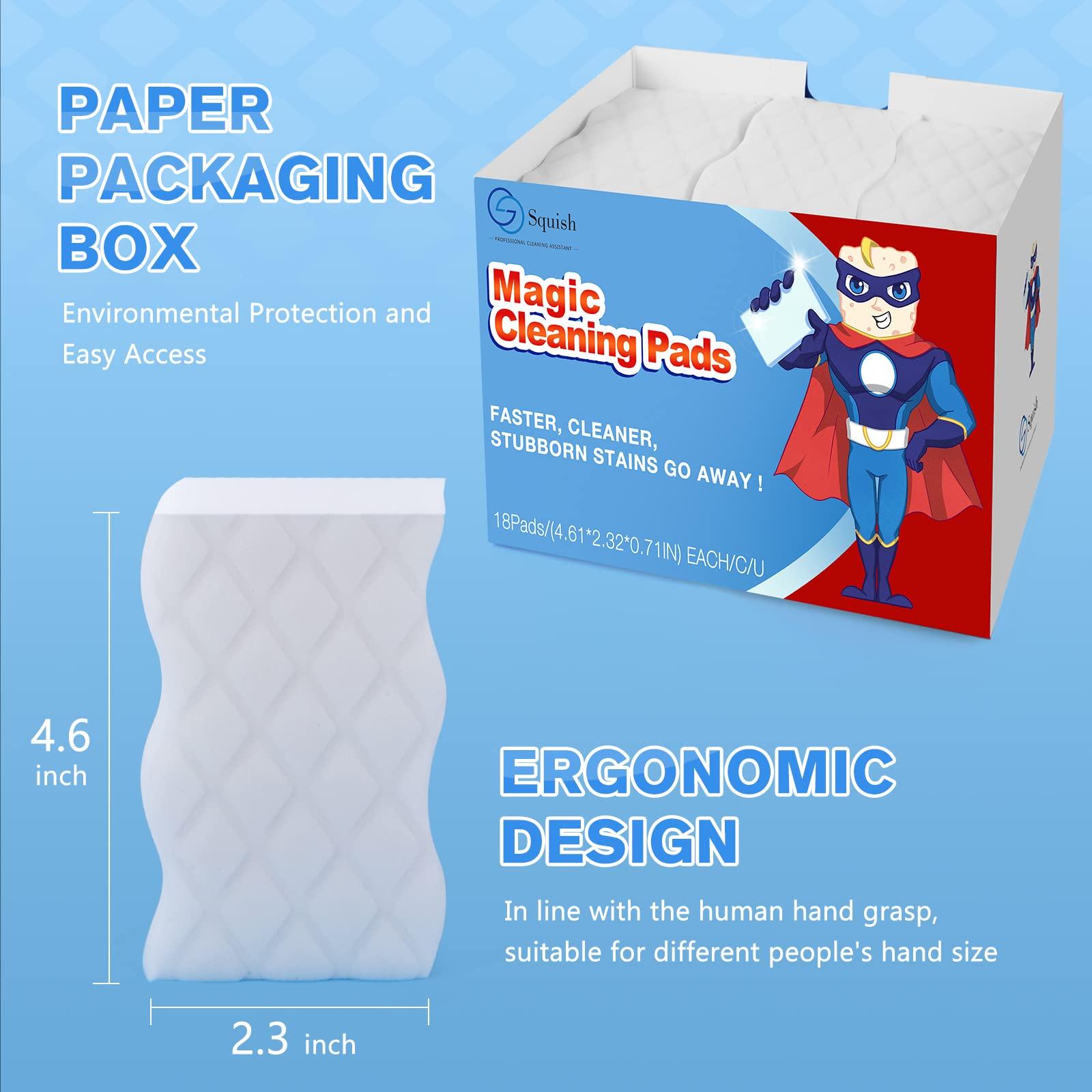 Squish Magic Eraser Sponge, 18 Pack Cleaning Pads for Walls, Oven, Kitchen, and Shoe Cleaner With Melamine Foam, Universal Cleaner - Image 7