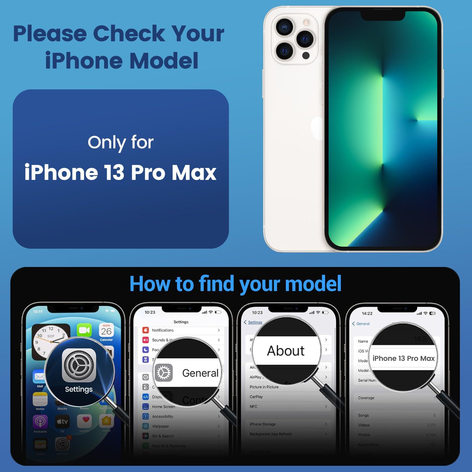Temdan for iPhone 13 Pro Max Case Clear, [Compatible with Magsafe][Anti-Yellowing][Military-Grade Protection] Shockproof Slim Magnetic Phone Case for iPhone 13 Pro Max, Transparent - Image 2