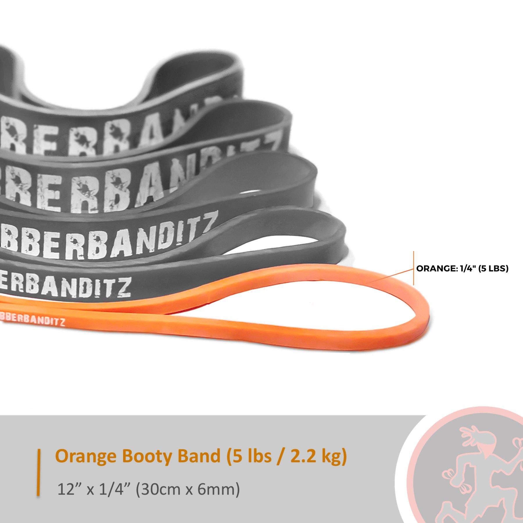 Rubberbanditz Extra Thick Booty Bands - for Glutes and Legs Workouts - Includes eGuide for Women - Mini Loop Exercise Band Engages HIPS, Thighs, Butt, and Abs - 5 Mini Resistance Band Sizes 5-100 lbs - Image 3