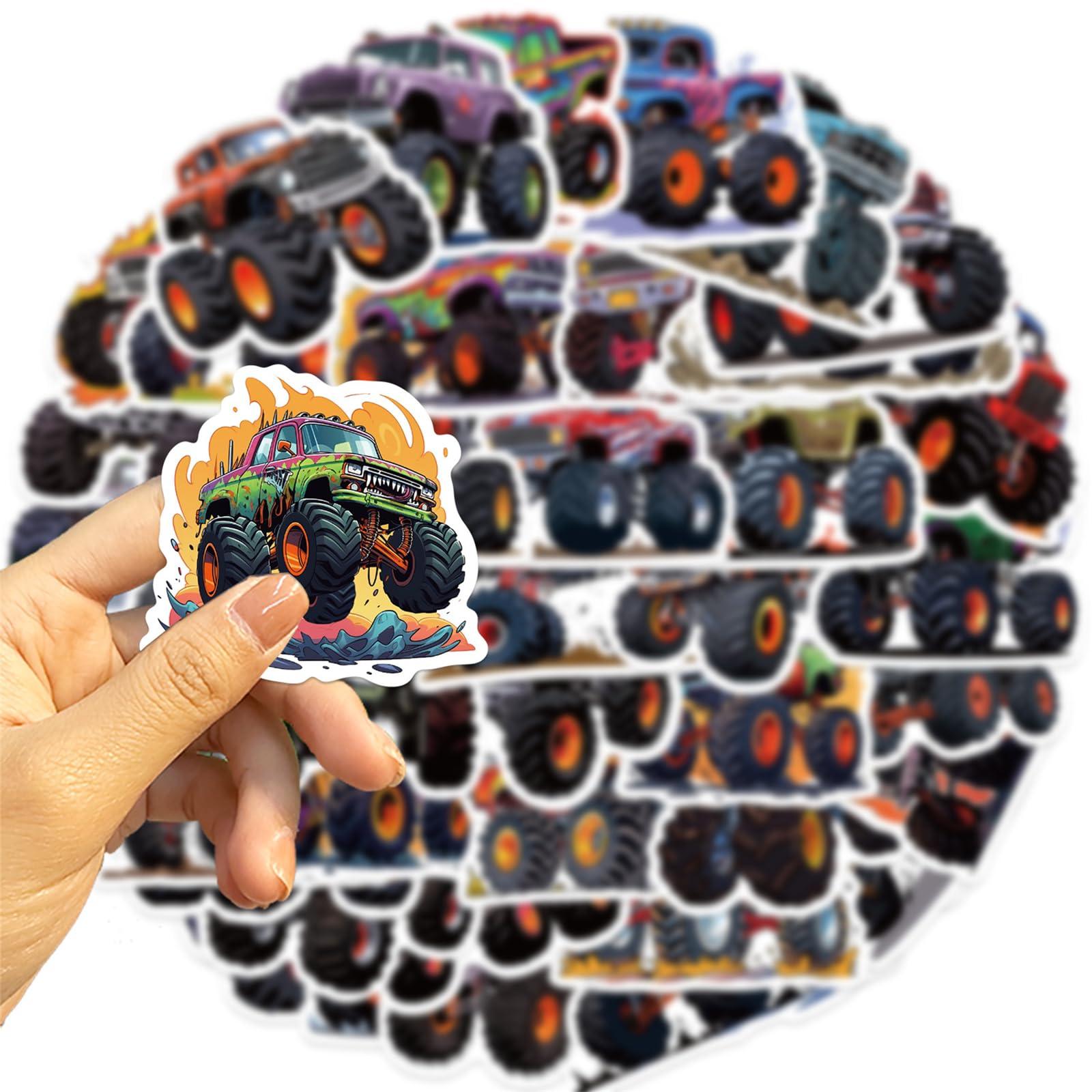 50PCS Monster Truck Stickers - Monster Truck, Car, Bike & More - Waterproof, Cool Gifts for Kids - Image 8