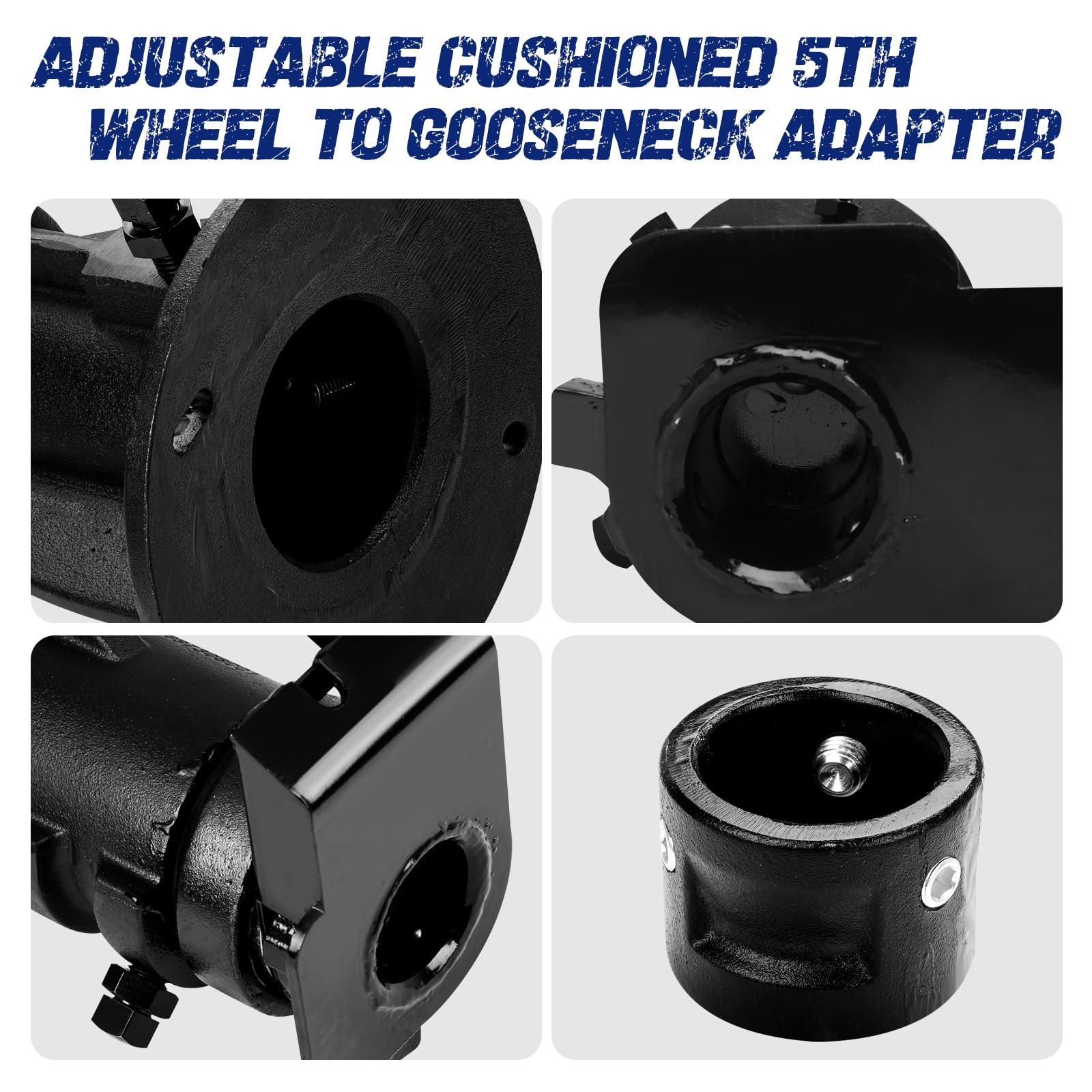 C5G1216 12"-16" Adjustable Cushioned 5th Wheel to Gooseneck Adapter Compatible with 2-5/16" Gooseneck Hitch Balls, Towing Capacity 20000 Lbs, OE C5G1216 - Image 7