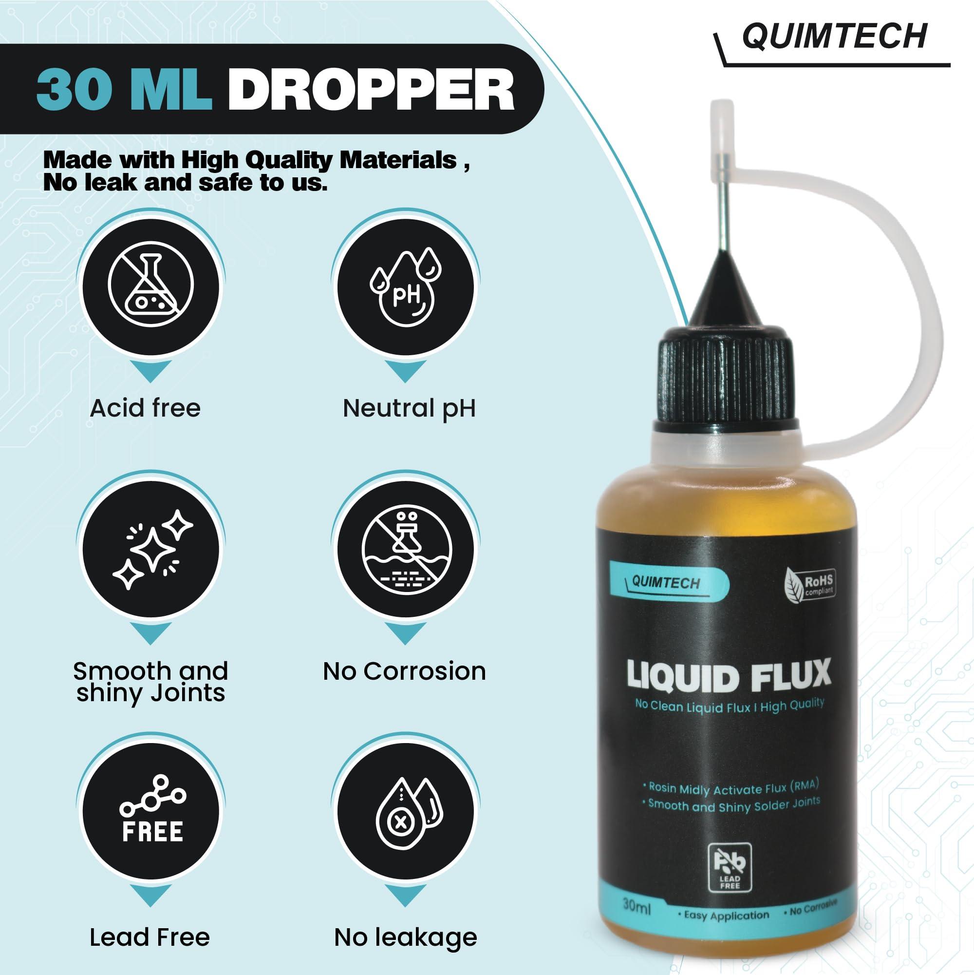Liquid Solder Flux Dropper (30 ml/1 Oz.) I RMA Liquid Solder Flux I Soldering Flux I Electrical Solder I No Clean Liquid Flux I Rosin Flux I Soldering Flux for Electronics I Lead Free Liquid Solder I - Image 4