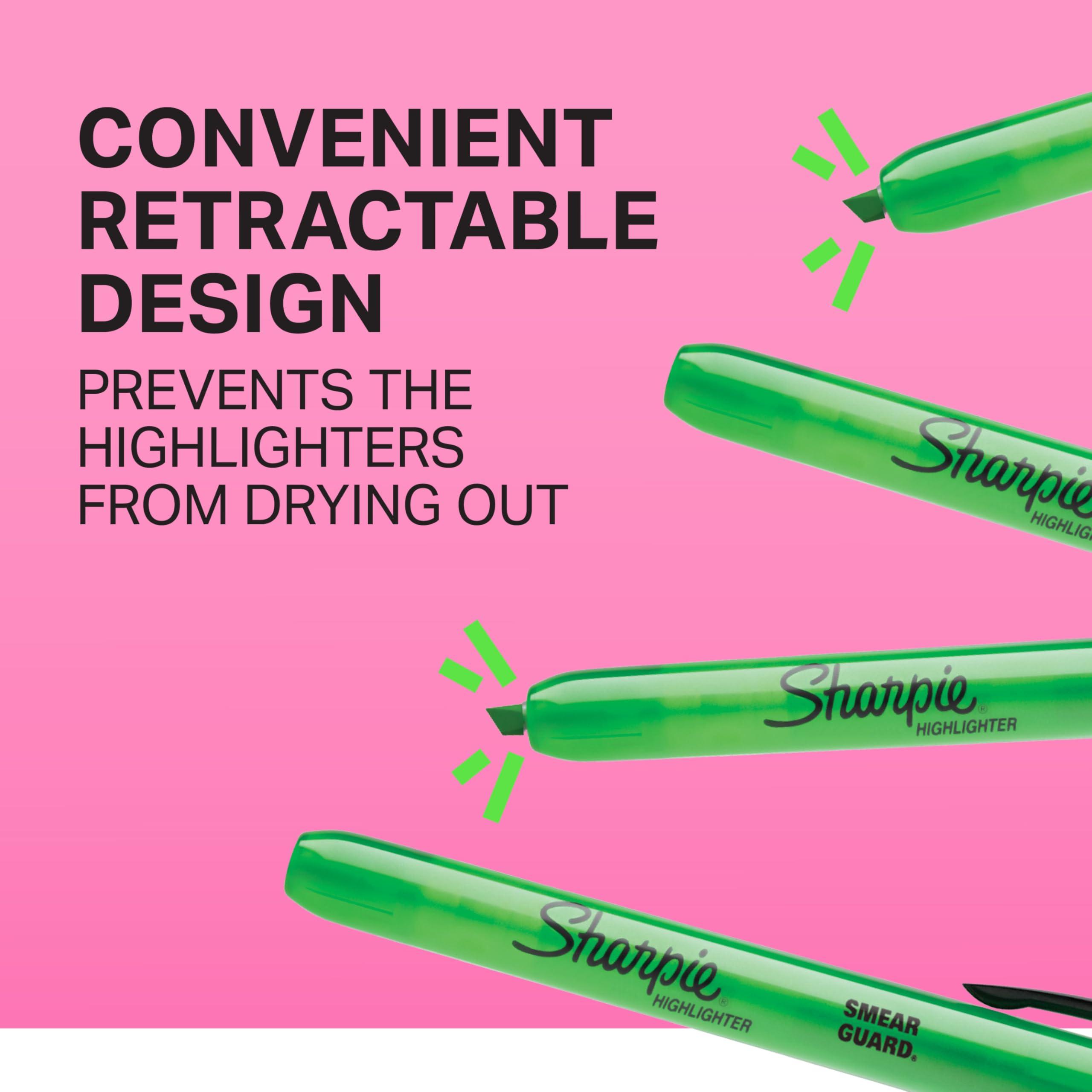 Sharpie Retractable Highlighters, Chisel Tip, Fluorescent Yellow, 12 Count - Image 3