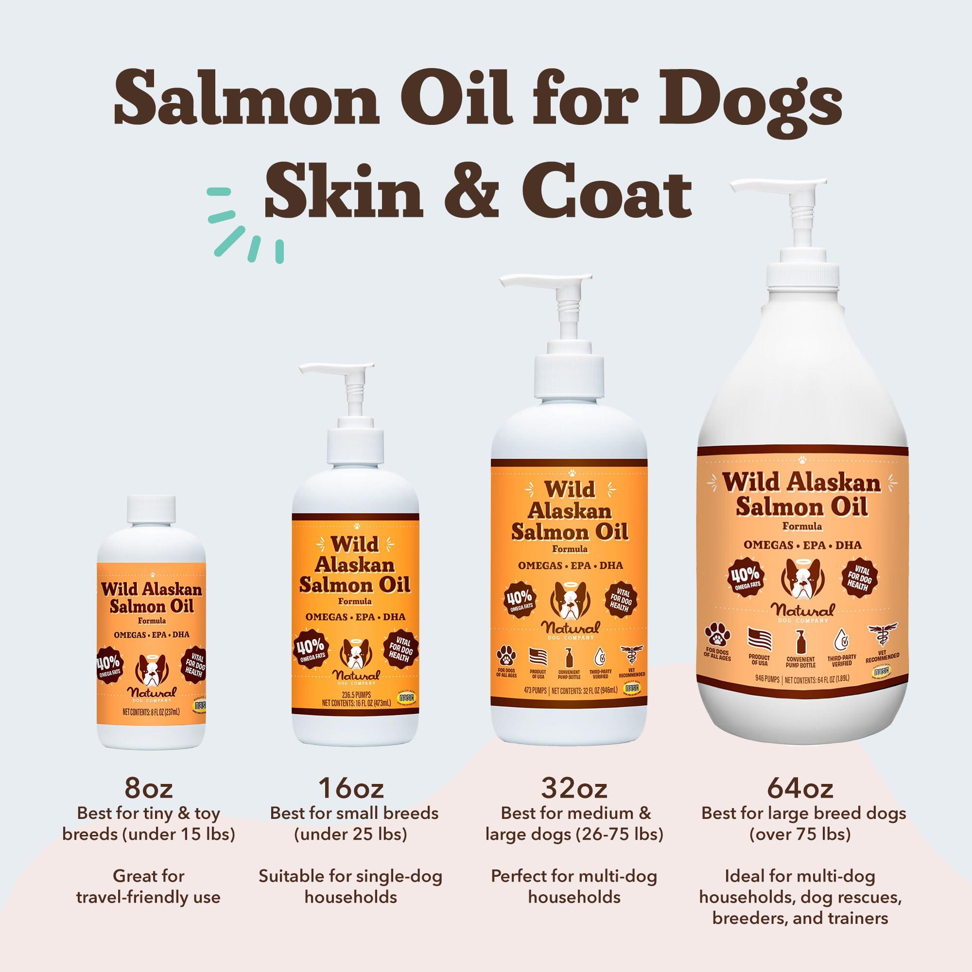 Natural Dog Company Wild Alaskan Salmon Oil Formula with Omega 3, Fish Oil for Dogs Supplement, Skin & Coat Dog Oil, Itchy Relief, Immune Support for Joints & Heart, Food Topper, 16 oz. - Image 5
