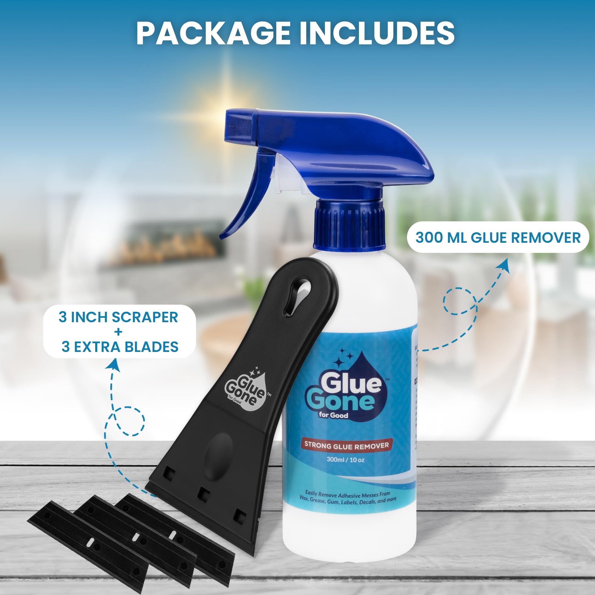 Glue Gone 10 oz Adhesive Remover - Versatile, Gentle Solution for Stubborn Residue Like Wax, Grease, Gum, Labels, Decals, and More - Works on Wood, Plastic, Glass, Metal, and Other Surfaces - Image 3