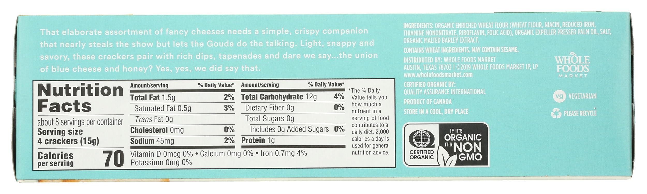 365 by Whole Foods Market, Organic Original Water Crackers, 4.4 Ounce - Image 2