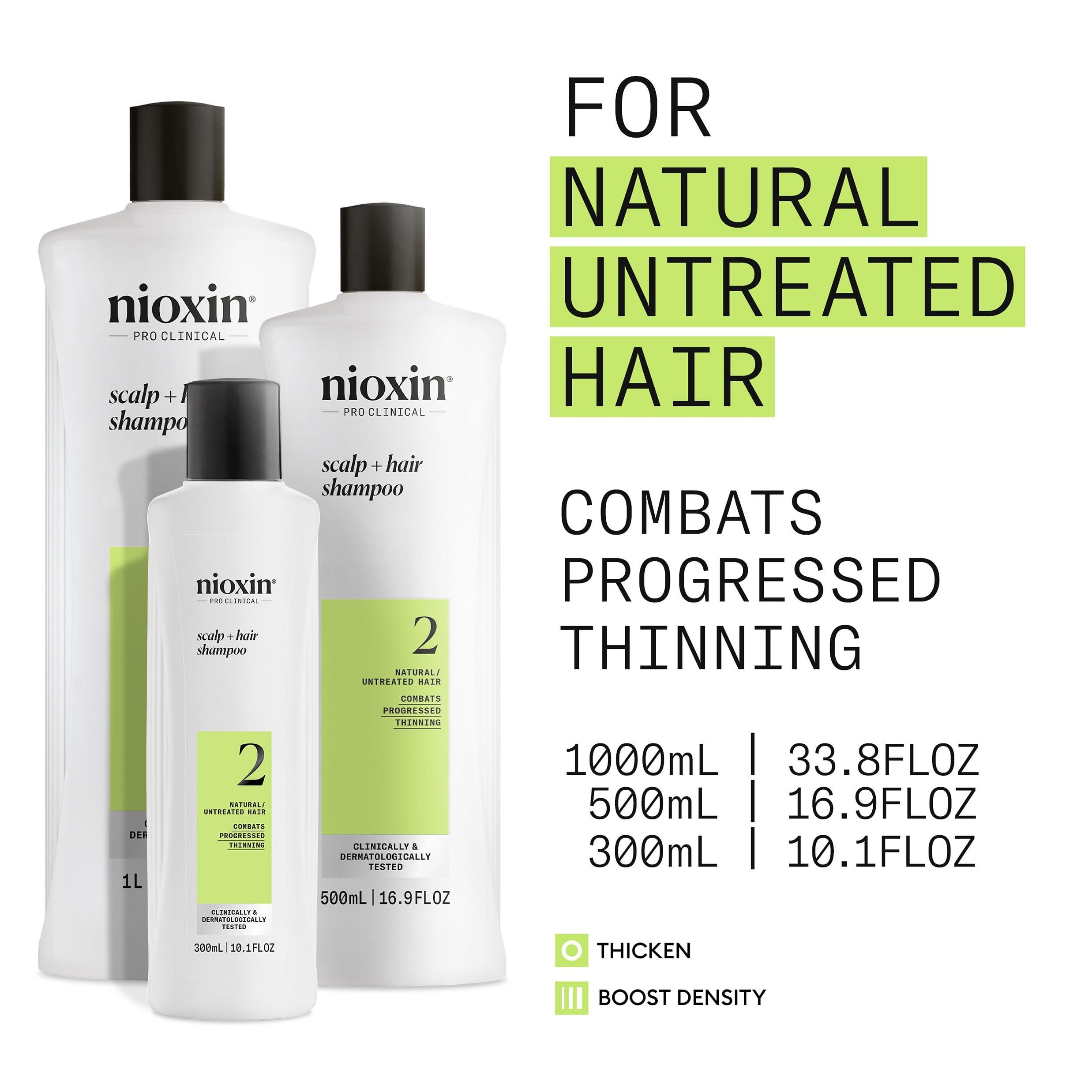 Nioxin System 2 Scalp + Hair Thickening Shampoo For Natural Hair with Progressed Thinning Boost Hair Density with Niacinamide & Biotin - Image 4