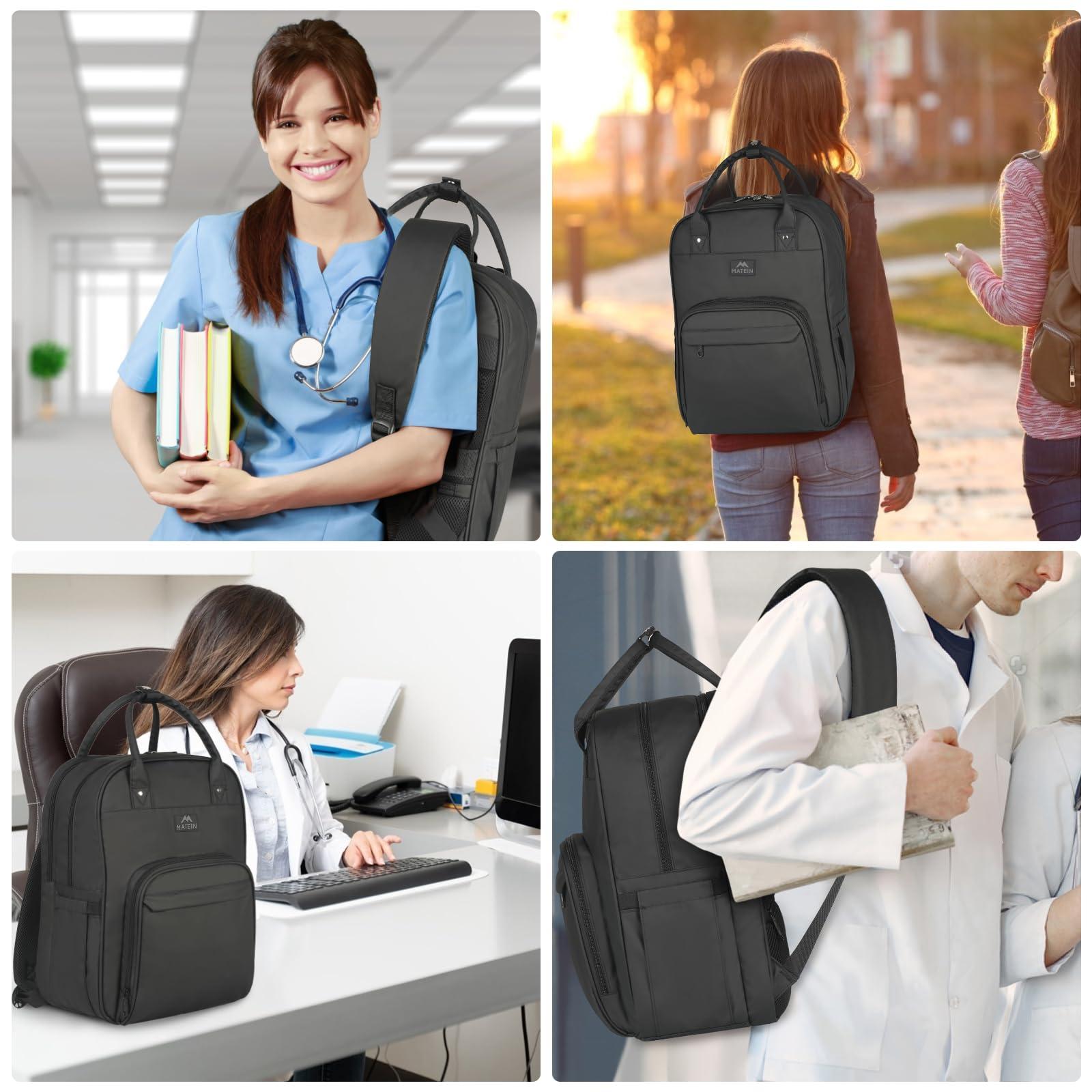 MATEIN Nurse Backpack, Waterproof Padded Medical Nursing Laptop Backpacks for Women, Home Health Clinical Tote Bag with Removable Organizer for College Work Travel, Nurses Gifts - Image 7