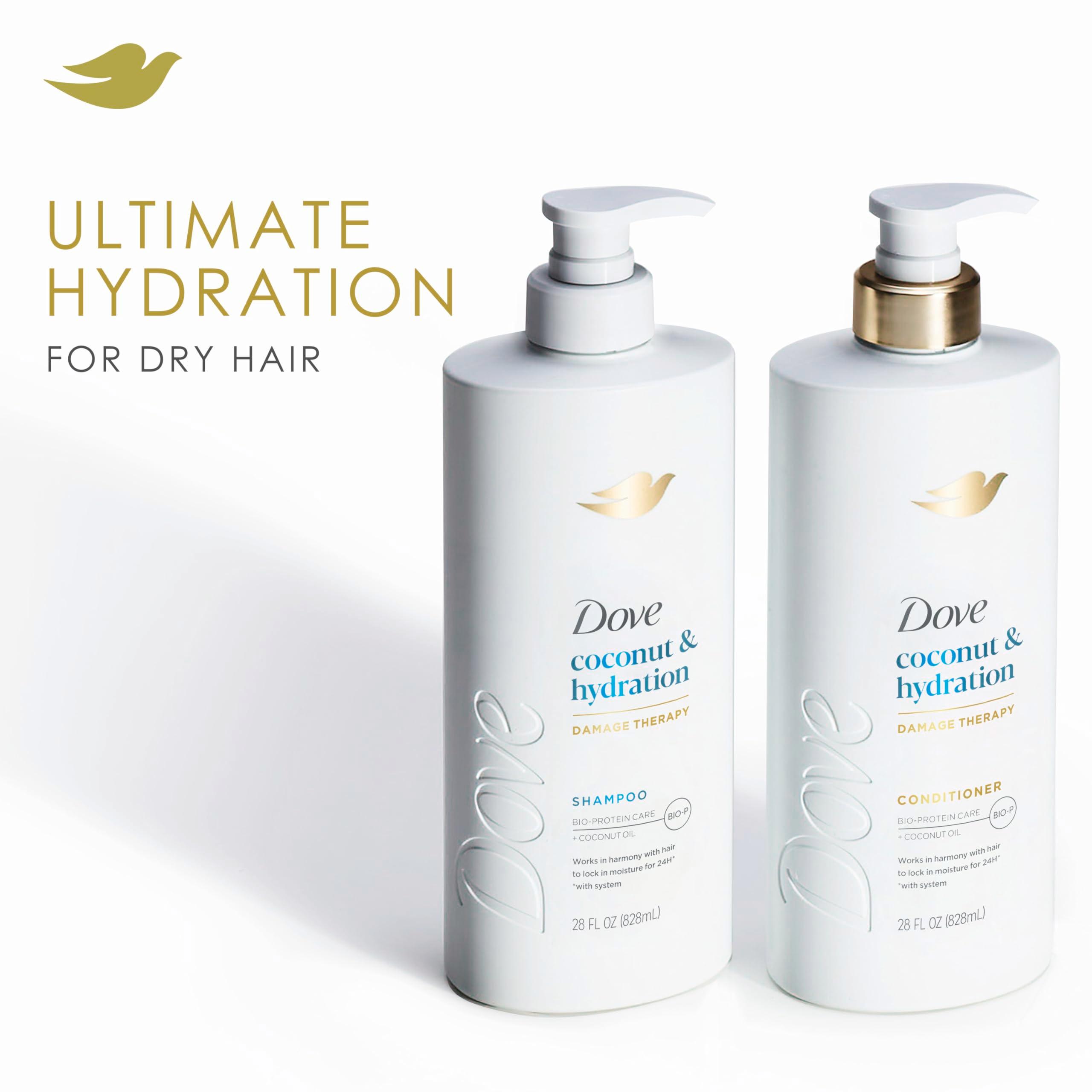 Dove Shampoo Coconut & Hydration for Dry Hair with Bio-Protein Care Technology and Coconut Oil 28 Fl Oz - Image 3