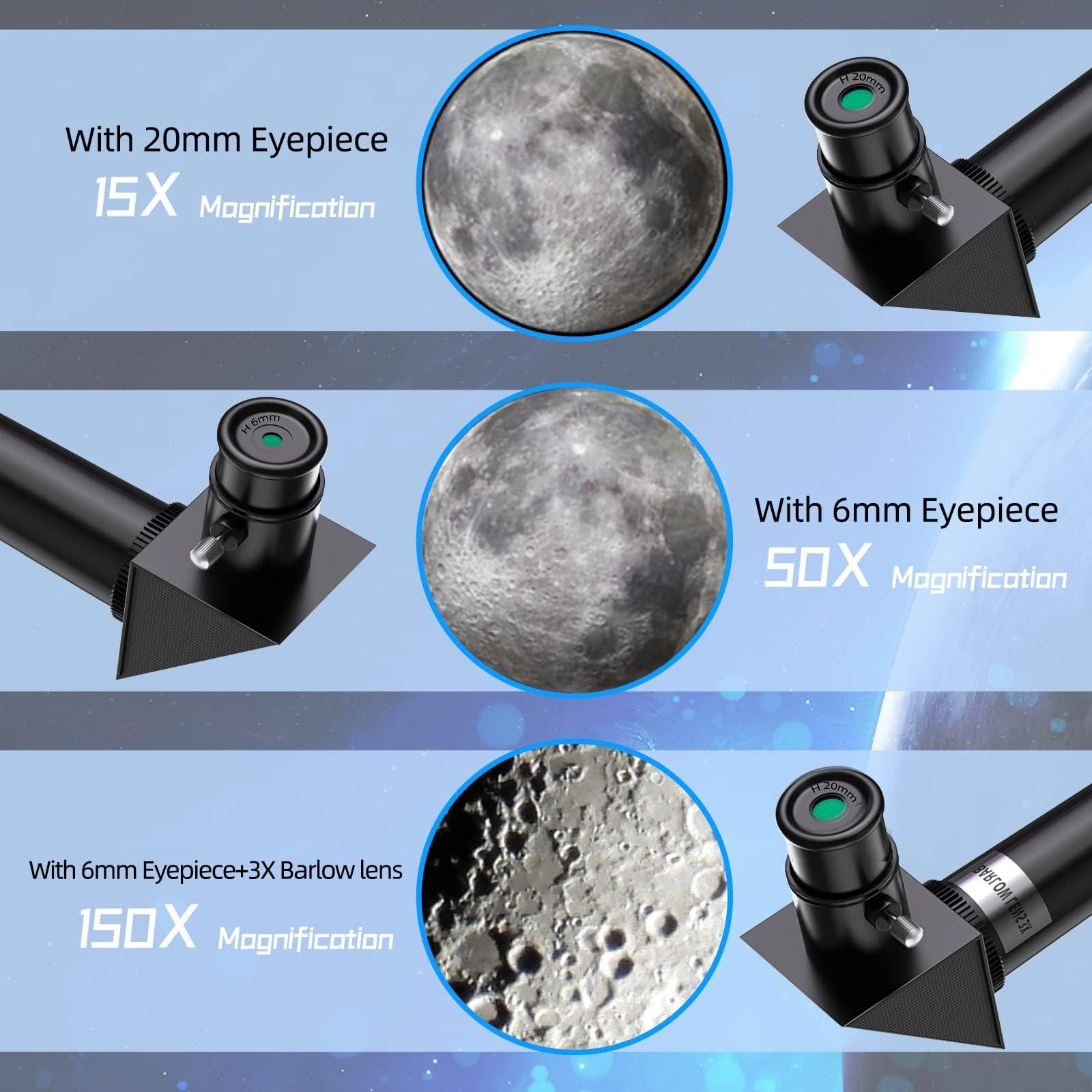 Telescope for Kids Beginners, 70mm Aperture 400mm Refractor Telescopes for Astronomy Beginners, Portable Travel Telescope Astronomy Gifts - Image 4