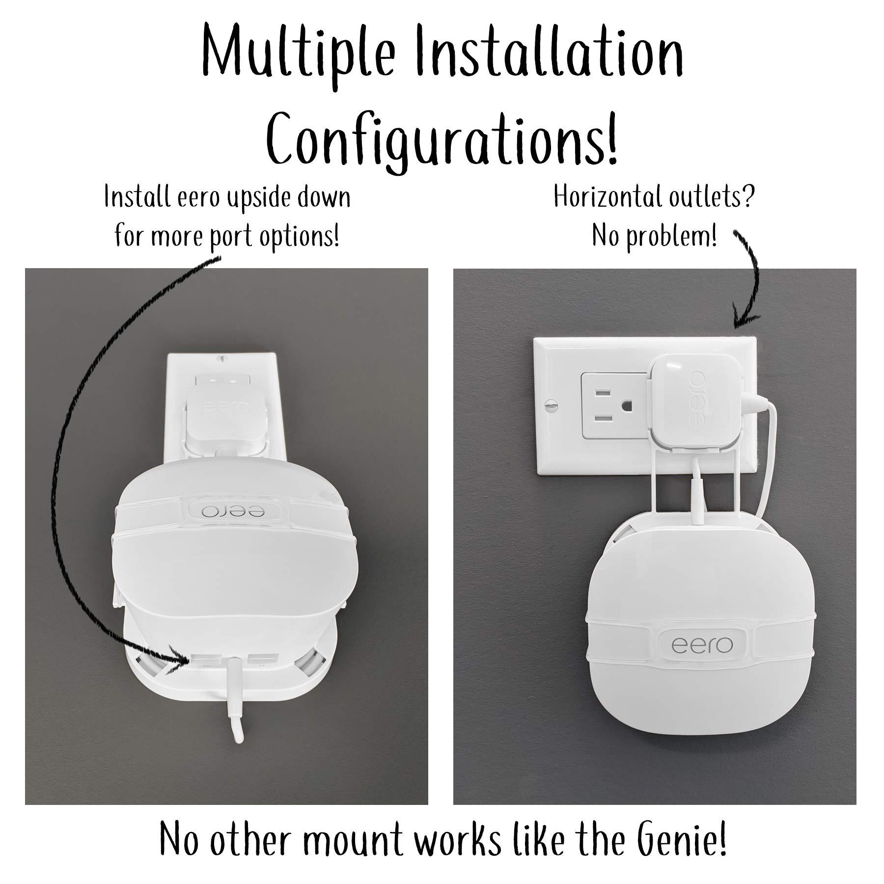 The Eero Genie for eero 6, 6+, and Mesh Wi-Fi: Wall Mount Outlet Holder Stand | Lowest Profile | Open Access | Multiple Install Options | Horizontal Outlets | Design Winner! (1-Pack) - Image 6