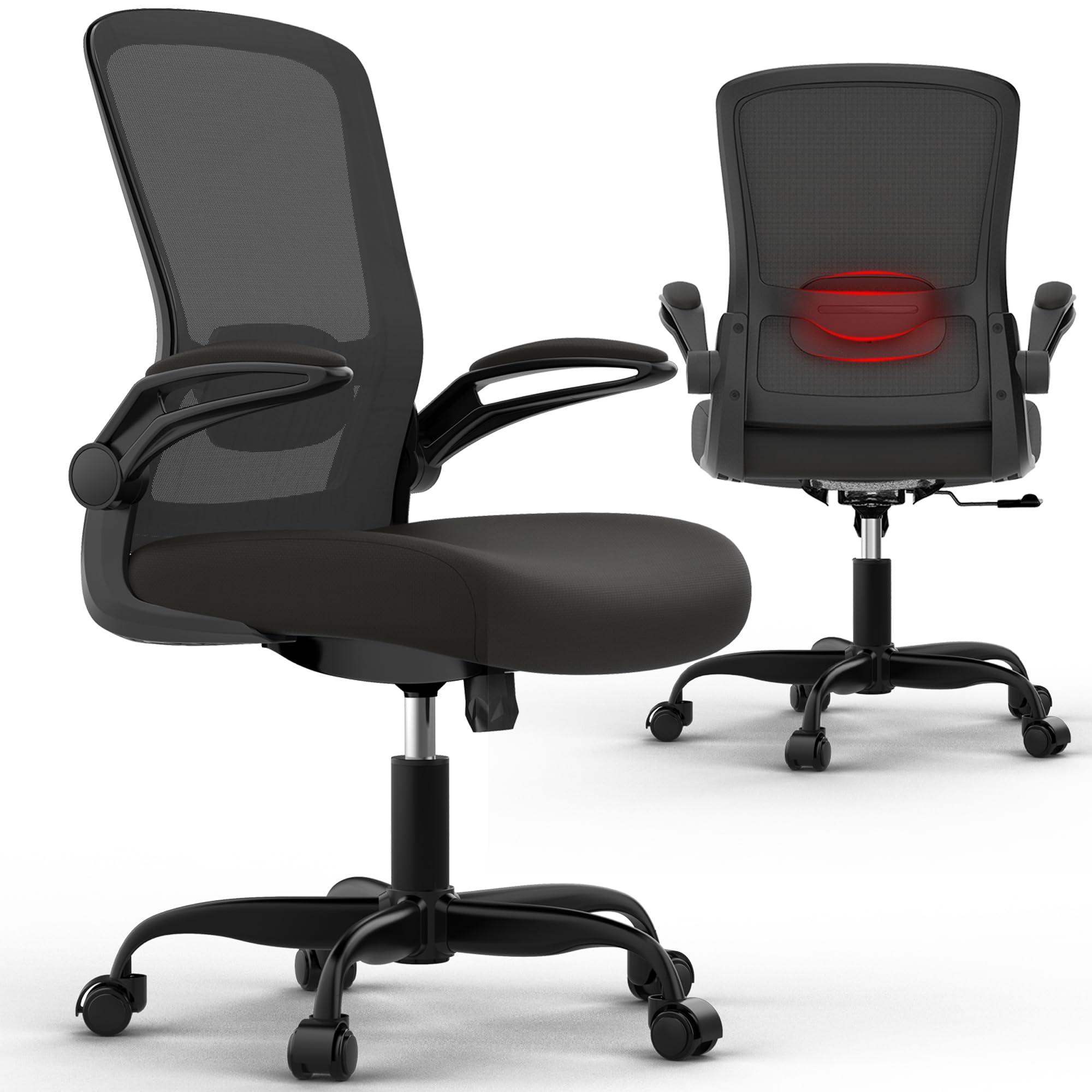 Mimoglad Office Chair, Ergonomic Desk Chair with Adjustable Lumbar Support, High Back Mesh Computer Chair with Flip-up Armrests-BIFMA Passed Task Chairs, Executive Chair for Home Office - Image 9
