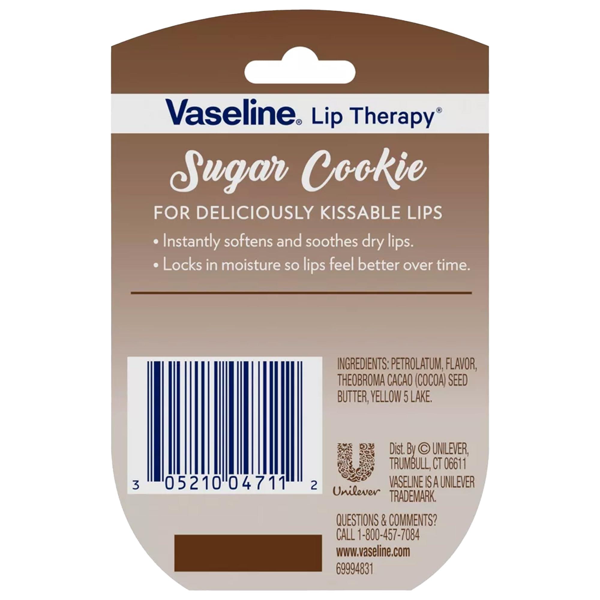 Vaseline Lip Therapy Sugar Cookie – Mini Vaseline Flavored Lip Balm, Hydrating Petroleum Jelly, Clear Lip Gloss, Travel-Size, 0.25 Oz Ea (Pack of 3) - Image 2