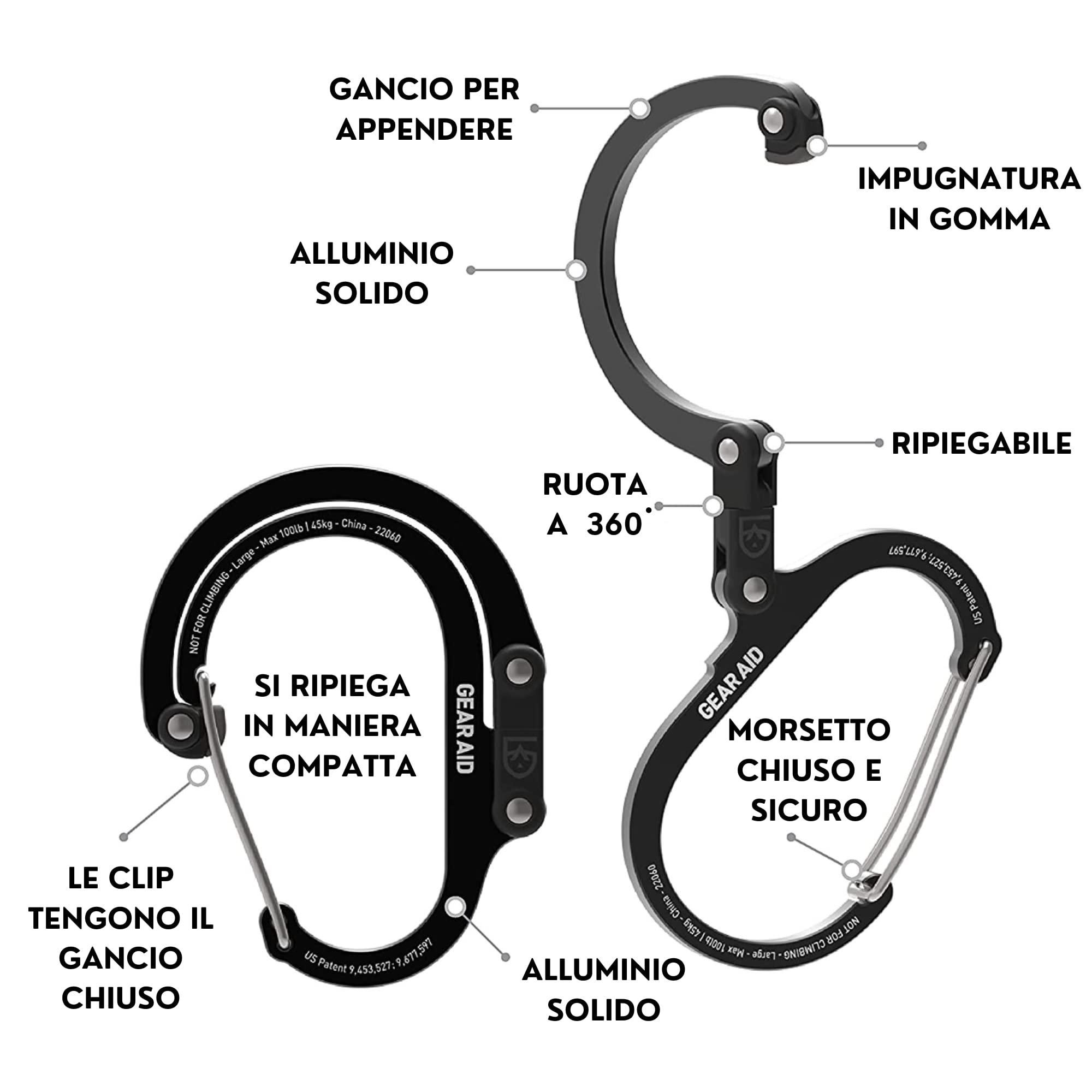 GEAR AID HEROCLIP Carabiner Clip and Hook (Mini) for Travel, Luggage, and Small Bags - Image 2