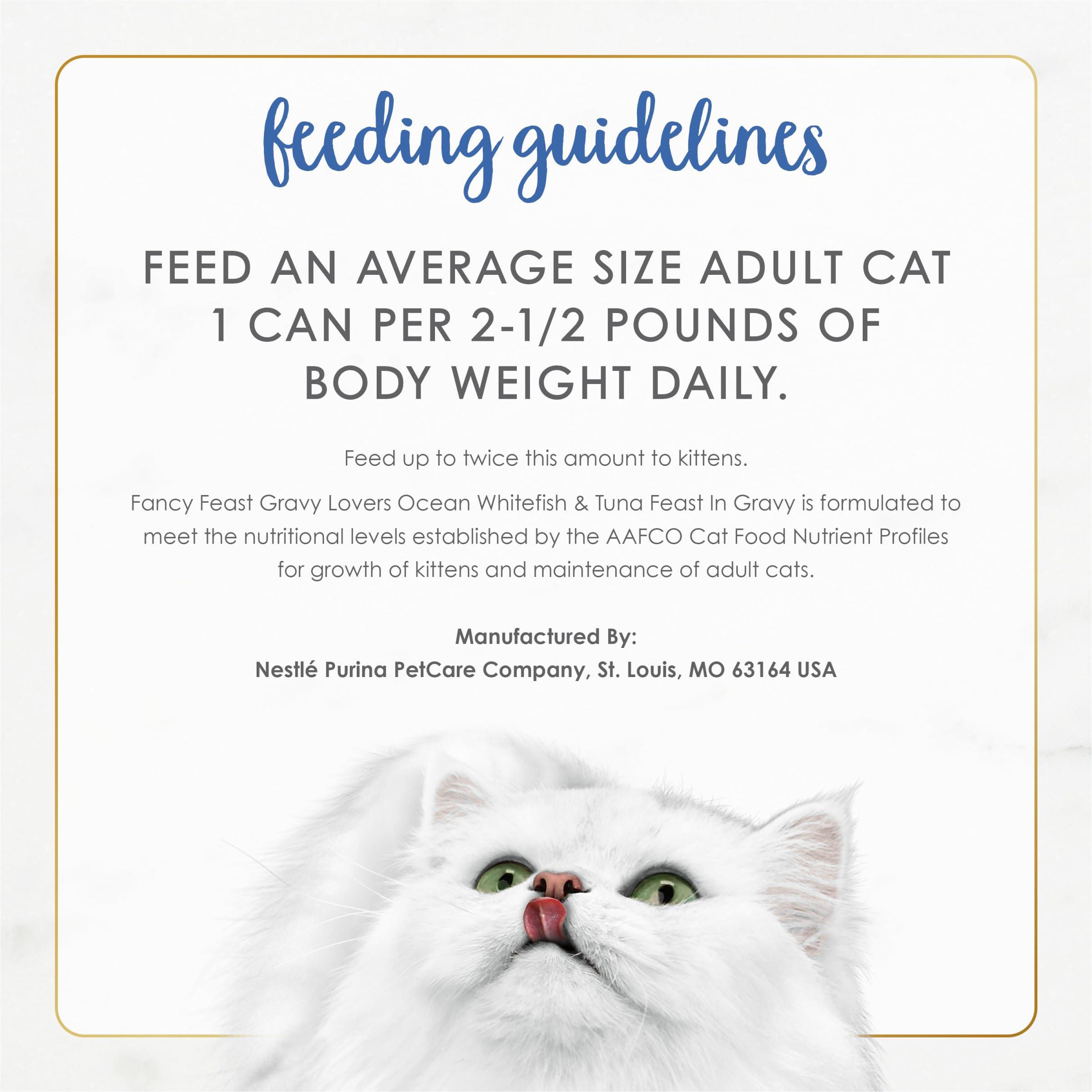 Purina Fancy Feast Gravy Lovers Ocean Whitefish and Tuna Feast Grilled Gourmet Cat Food in Wet Cat Food Gravy - (Pack of 24) 3 oz. Cans - Image 7
