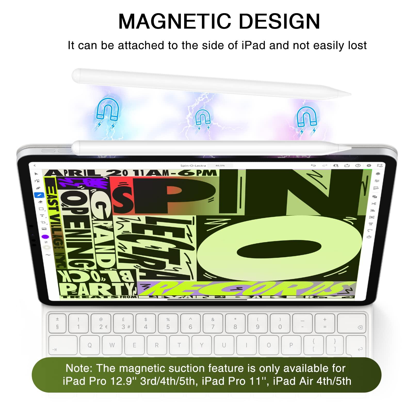 Stylus Pen for iPad 2018-2025, Fast Charging Magnetic Pencil (1st Generation) with Tilt Sensitivity & Palm Rejection for iPad Air 3/4/5/M2/M3, iPad mini 5/6, iPad 6/7/8/9/10/11, iPad Pro 11"/12.9"/M4 - Image 4