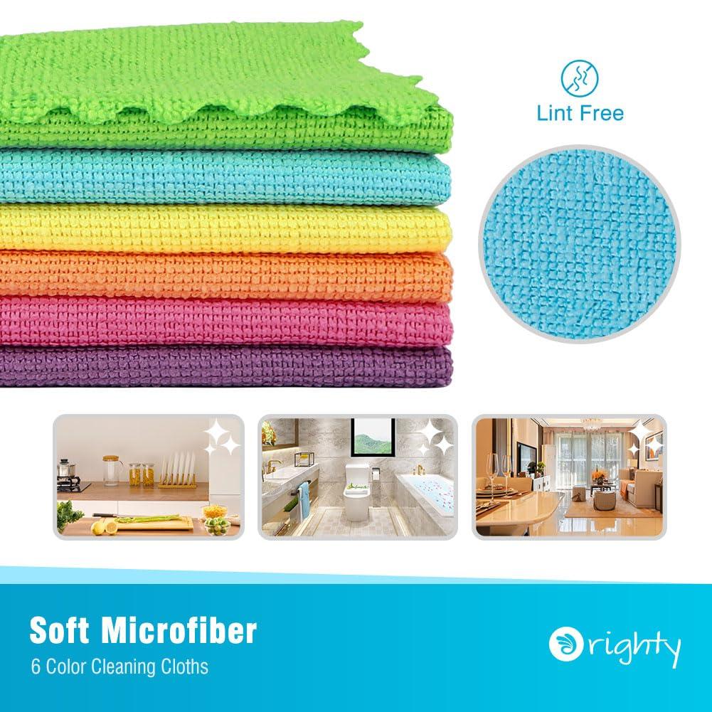 Orighty Microfiber Cleaning Cloth 12x12 inch, 24 Pack, Highly Absorbent Cleaning Supplies, Lint Free Cloths for Multiple-use, Powerful Clean Rags for House, Kitchen, Car Care (Multi-Color) - Image 3