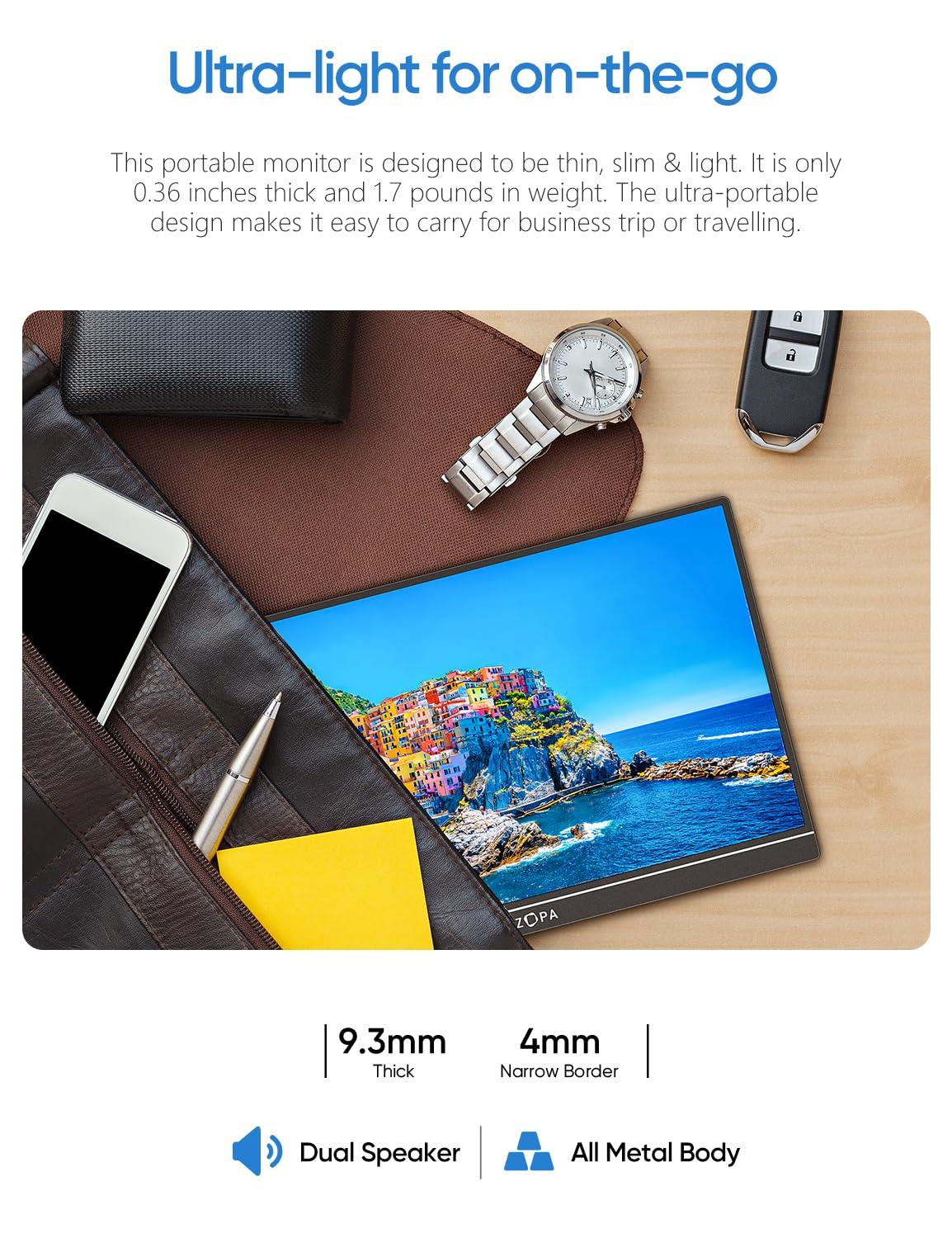 ARZOPA 16.1'' 144Hz Portable Gaming Monitor, 106% sRGB 1080P FHD Kickstand Portable Monitor with HDR, Ultra Slim, Eye Care, External Second Screen for Laptop, PC, PS5, Mac, Xbox-Z1FC - Image 5